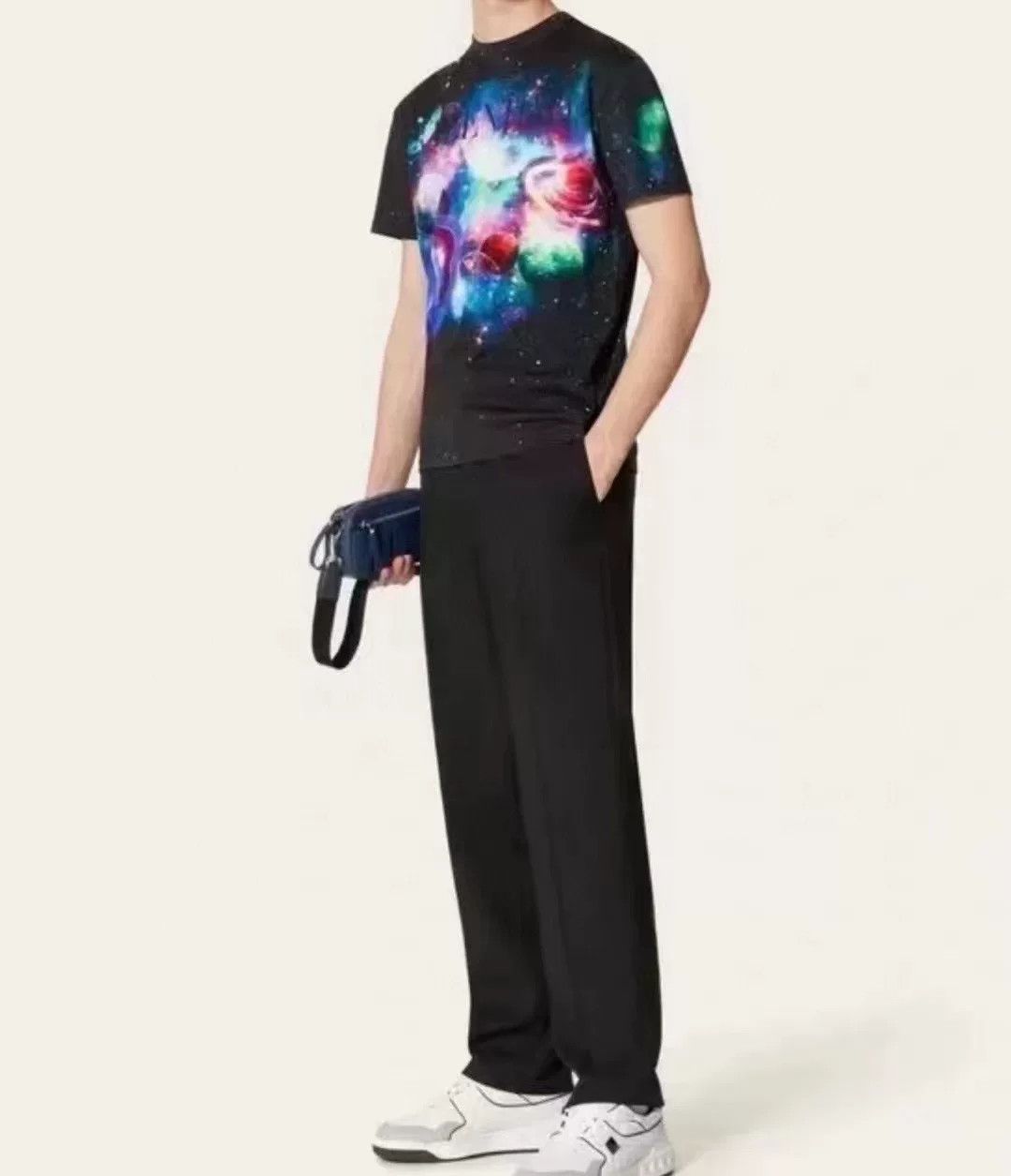 Valentino Valentino Men's Space Print Cotton T-Shirt Size US XS / EU 42 / 0 - 7 Thumbnail