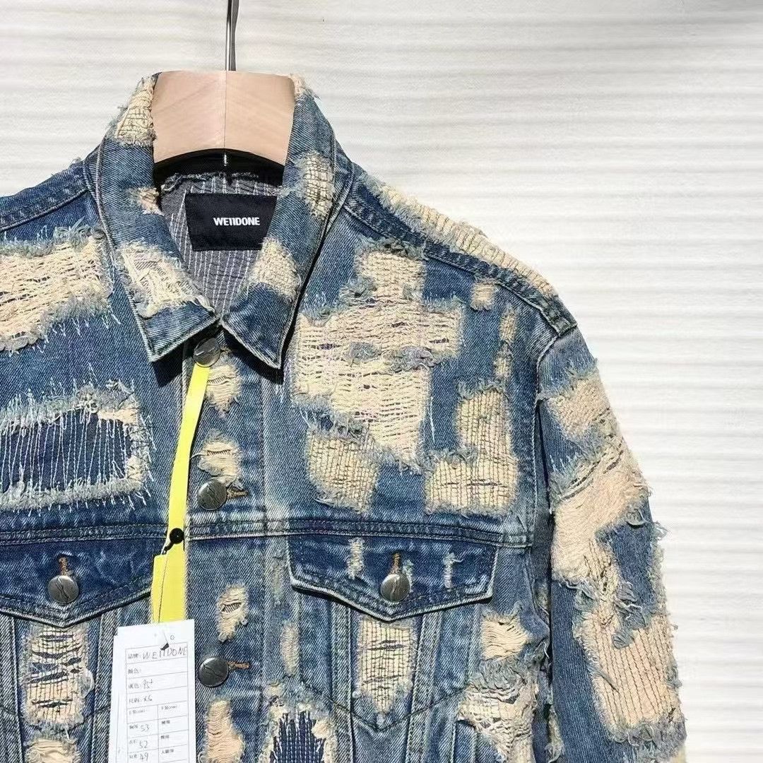 WE11DONE WE11DONE Distressed Denim Jacket Size US XS / EU 42 / 0 - 3 Thumbnail