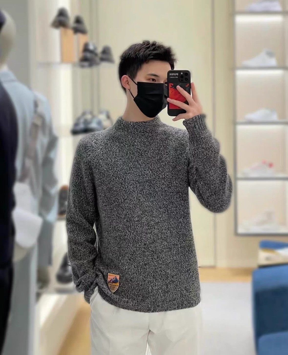 Dior DIOR FW22 Men's Gray High Neck Sweater Size US S / EU 44-46 / 1 - 6 Thumbnail
