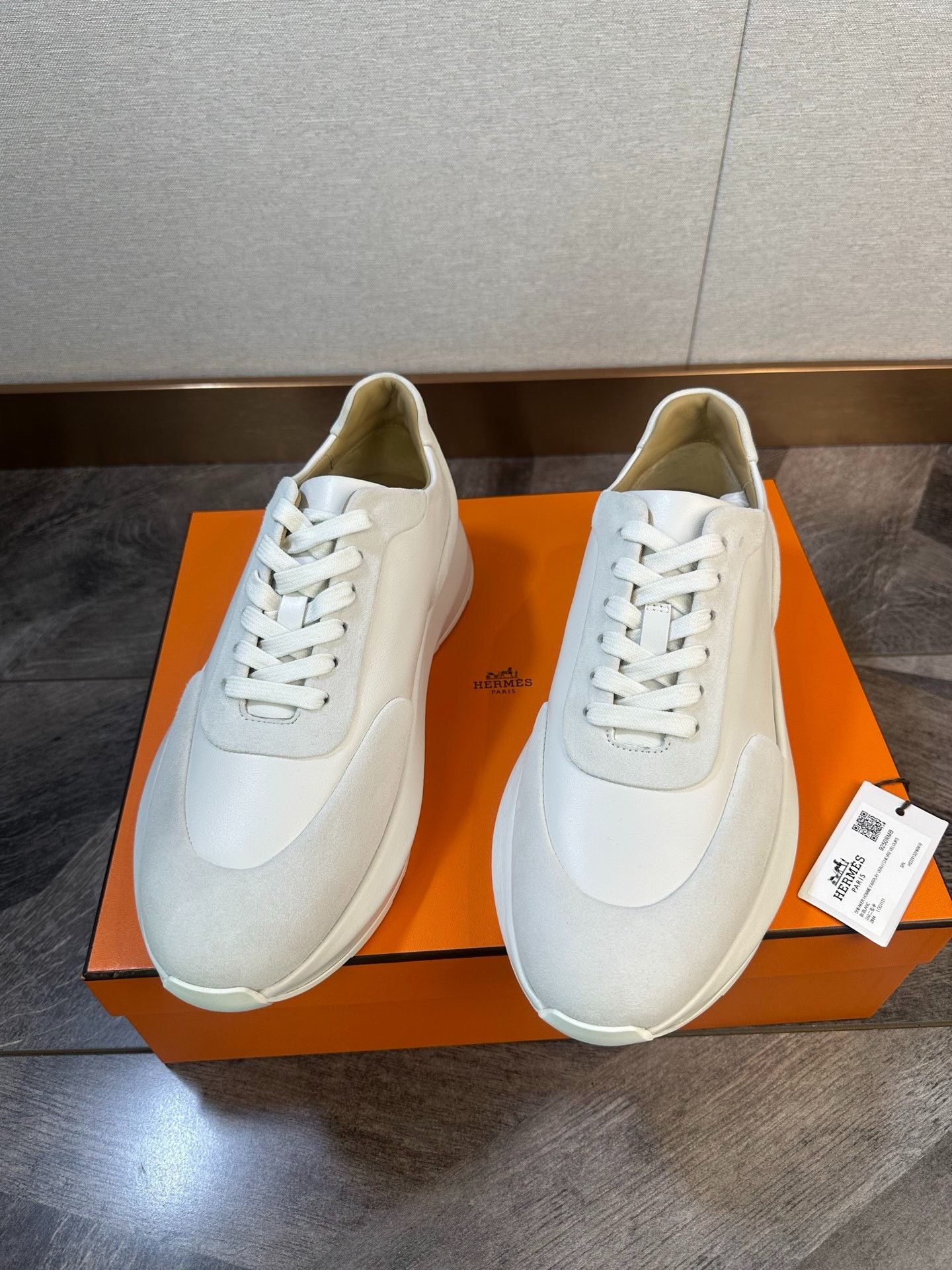 Hermes Hermes FairPlay White Leather Sneakers Size US 8 / EU 41 - 6 Thumbnail