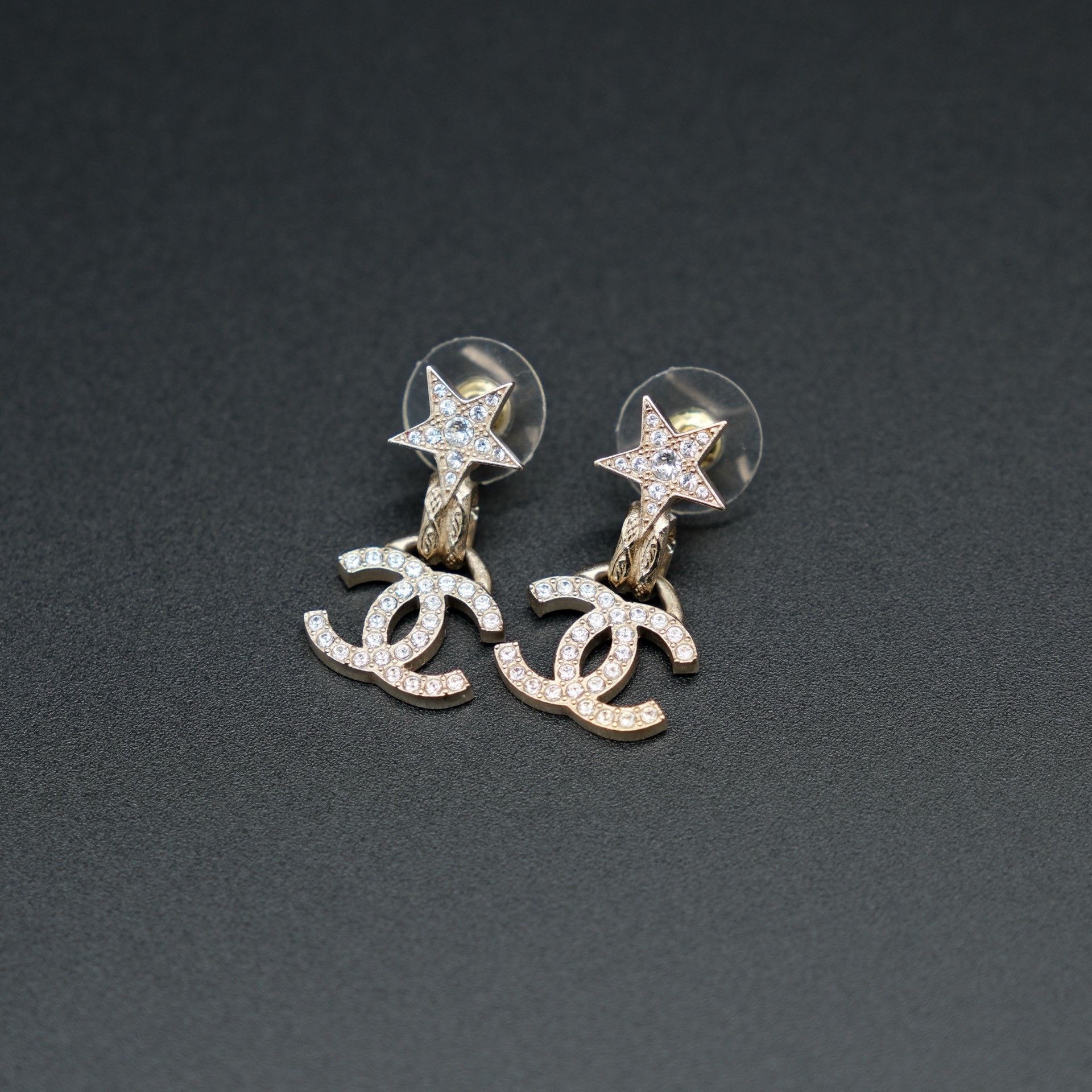Chanel CHANEL 24B Double C Star Diamond Earrings Size ONE SIZE - 3 Thumbnail