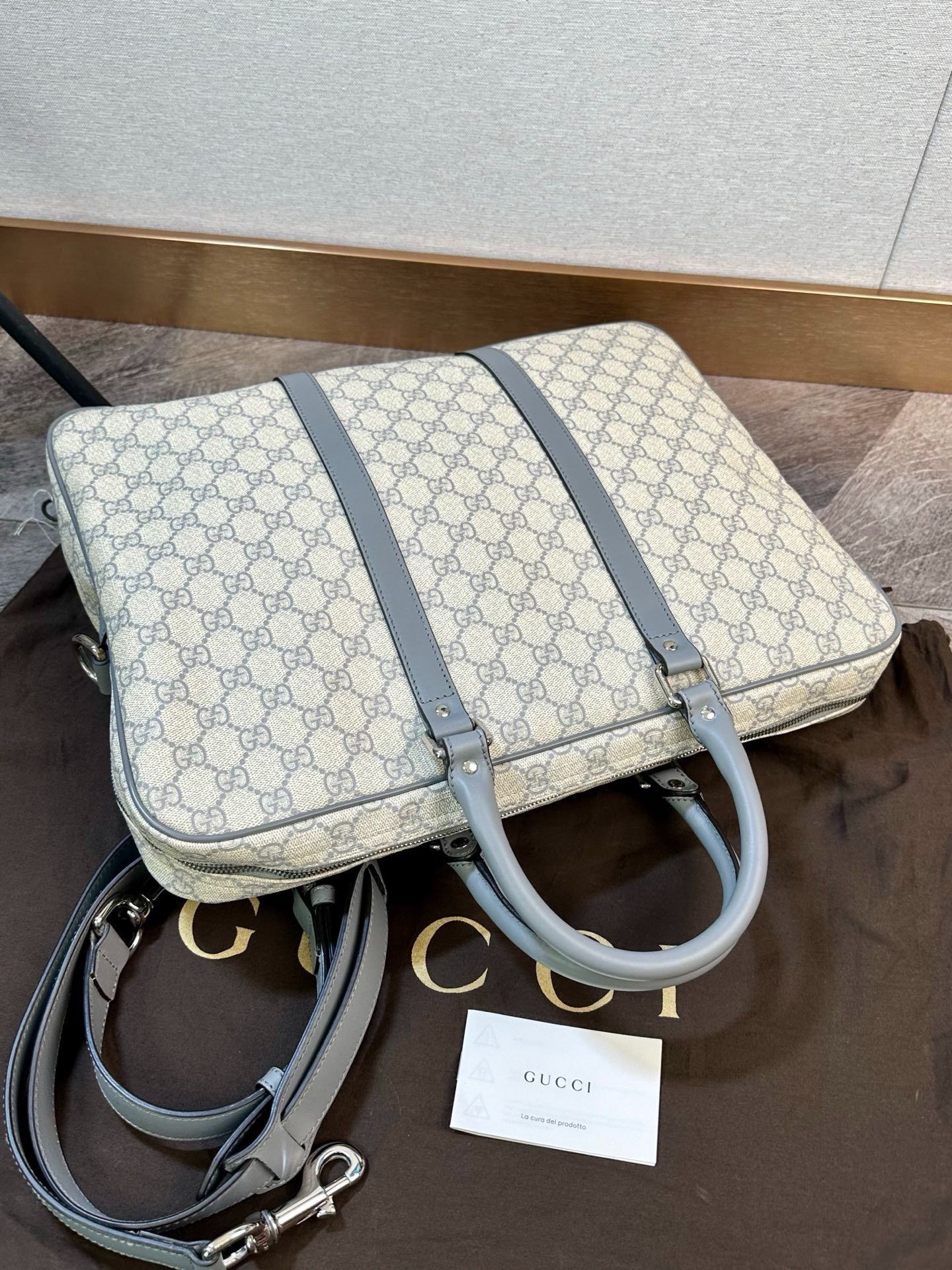 Gucci Gucci Gray GG Monogram Briefcase Size ONE SIZE - 5 Thumbnail