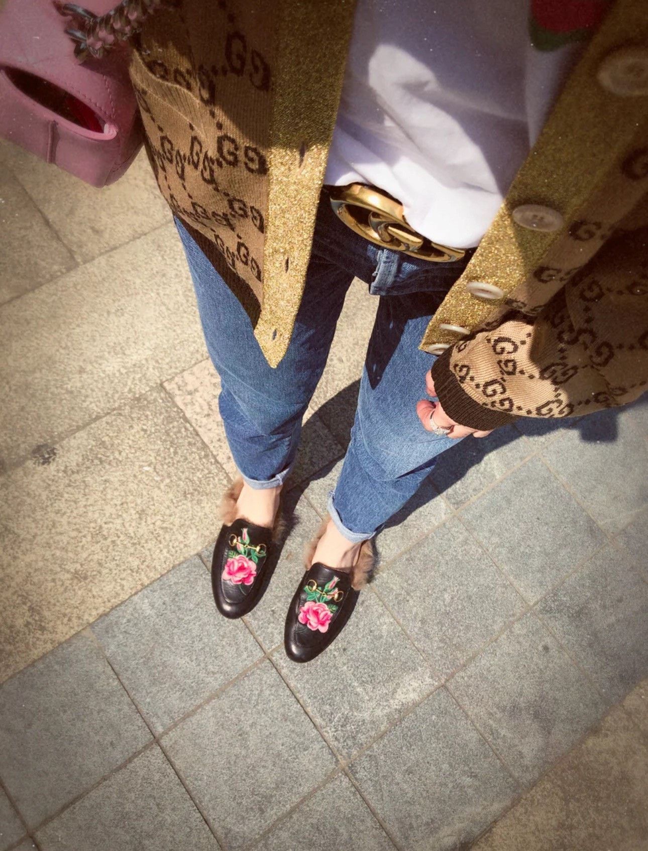 Gucci Gucci Floral Embroidered Fur Slippers Size US 4 / IT 34 - 9 Thumbnail