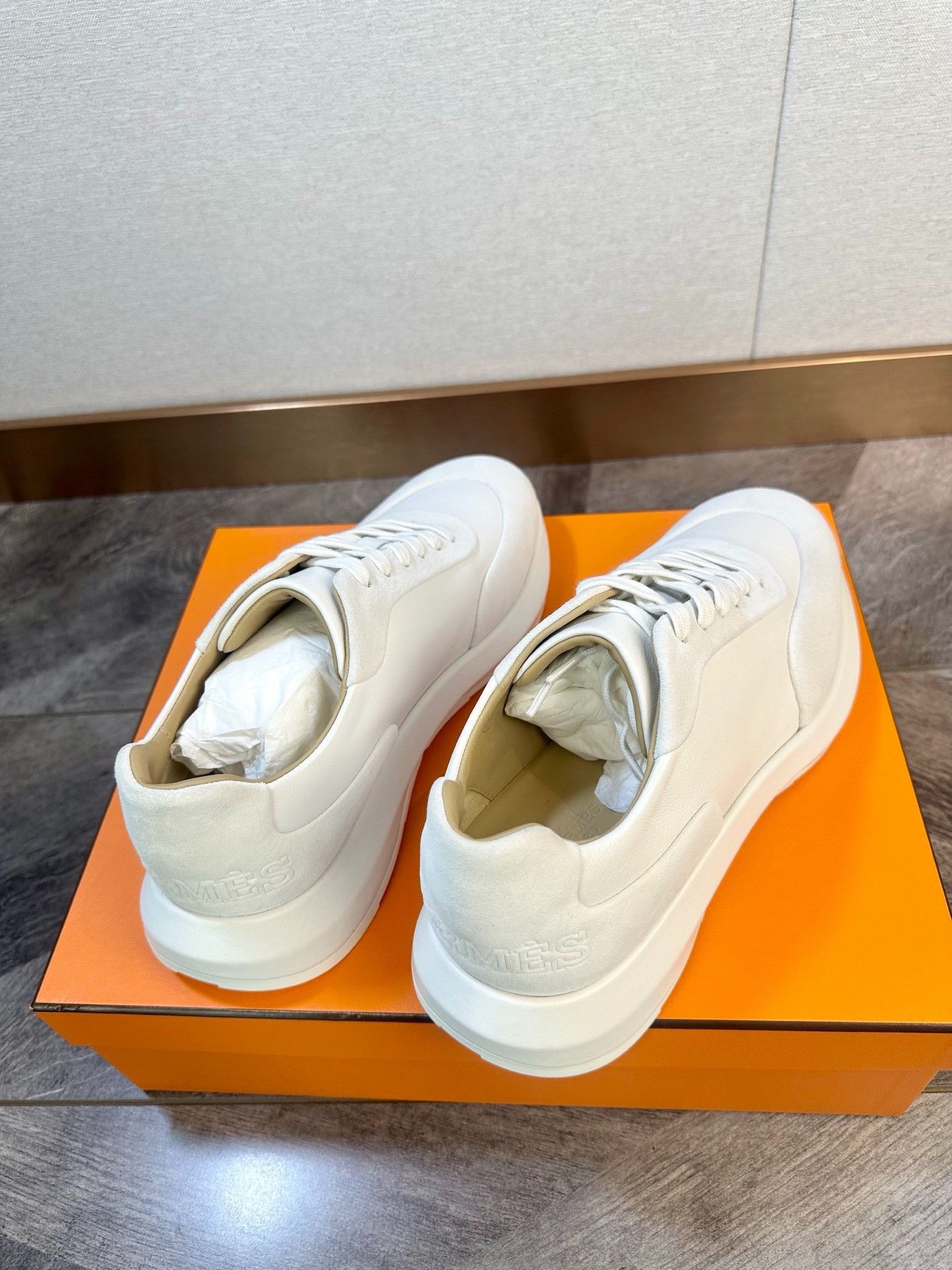 Hermes Hermes FairPlay White Leather Sneakers Size US 8 / EU 41 - 5 Thumbnail