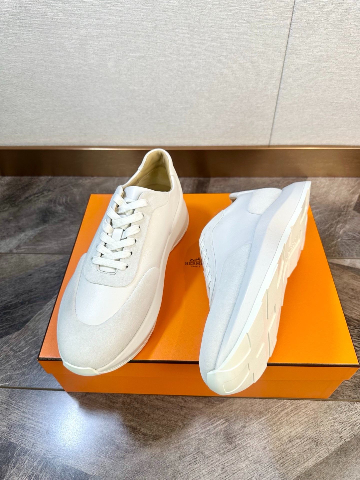 Hermes Hermes FairPlay White Leather Sneakers Size US 8 / EU 41 - 7 Thumbnail