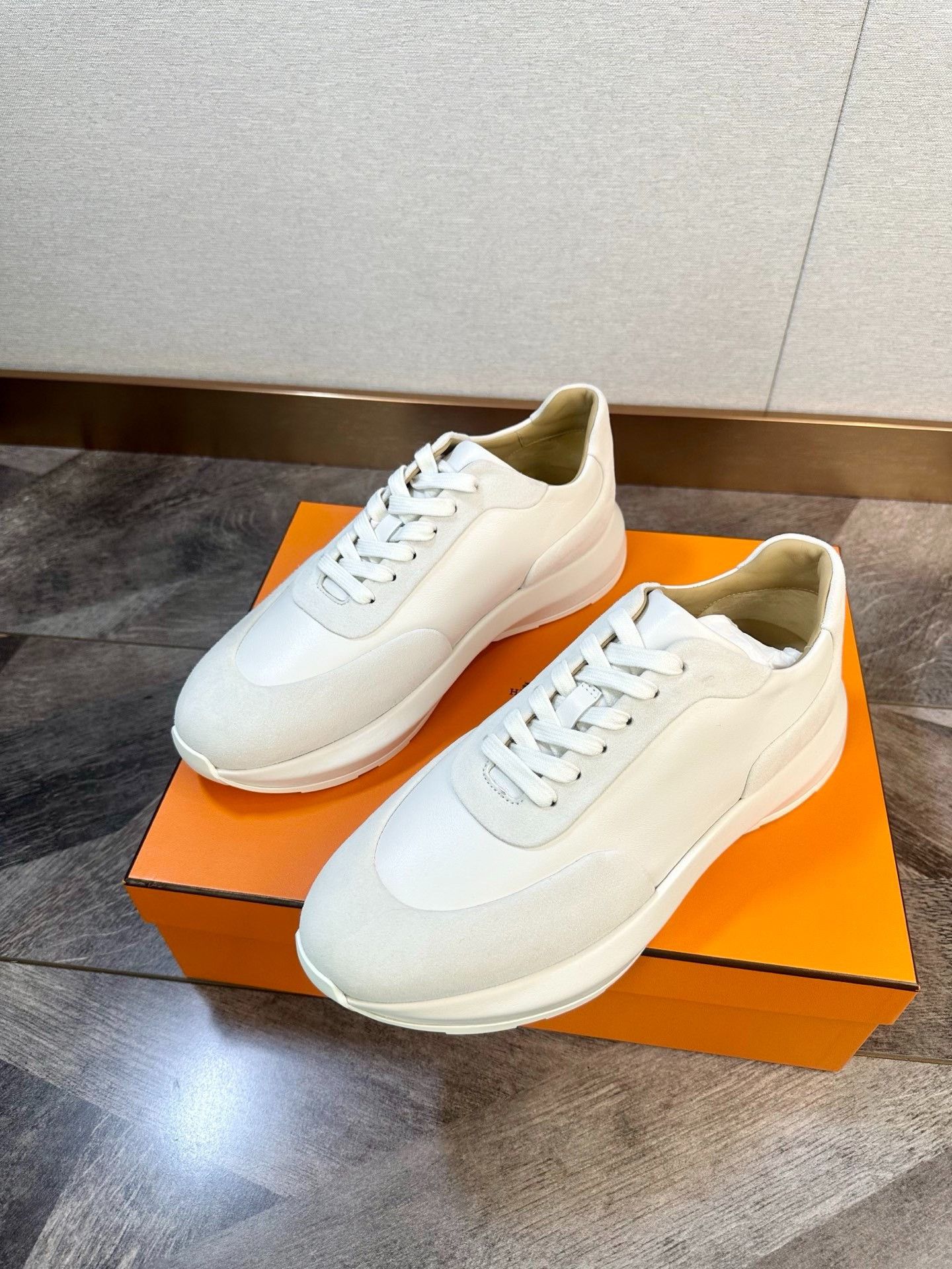 Hermes Hermes FairPlay White Leather Sneakers Size US 8 / EU 41 - 4 Thumbnail
