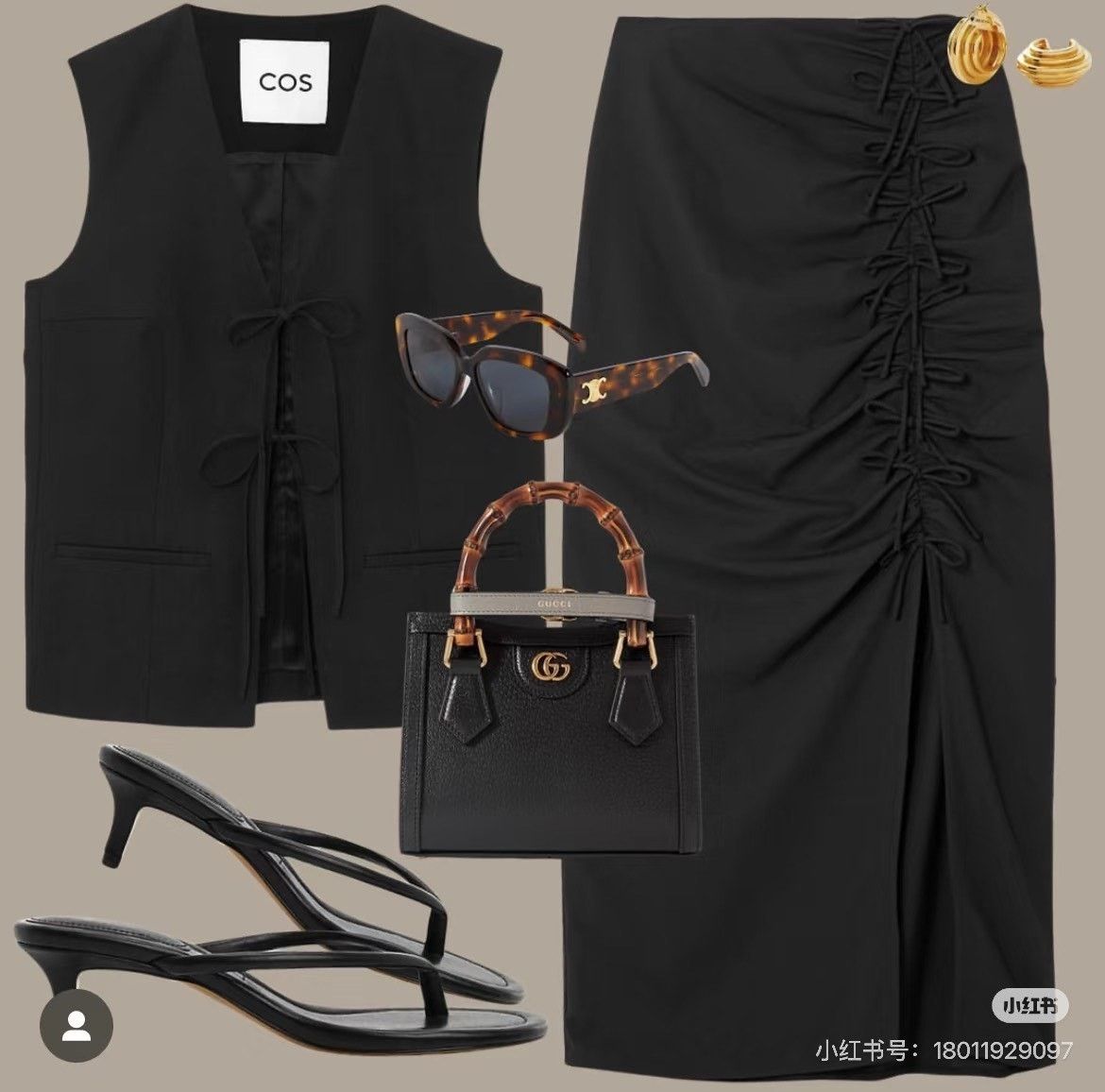 Gucci Gucci Diana Black Leather Bamboo Mini Tote Size ONE SIZE - 8 Thumbnail
