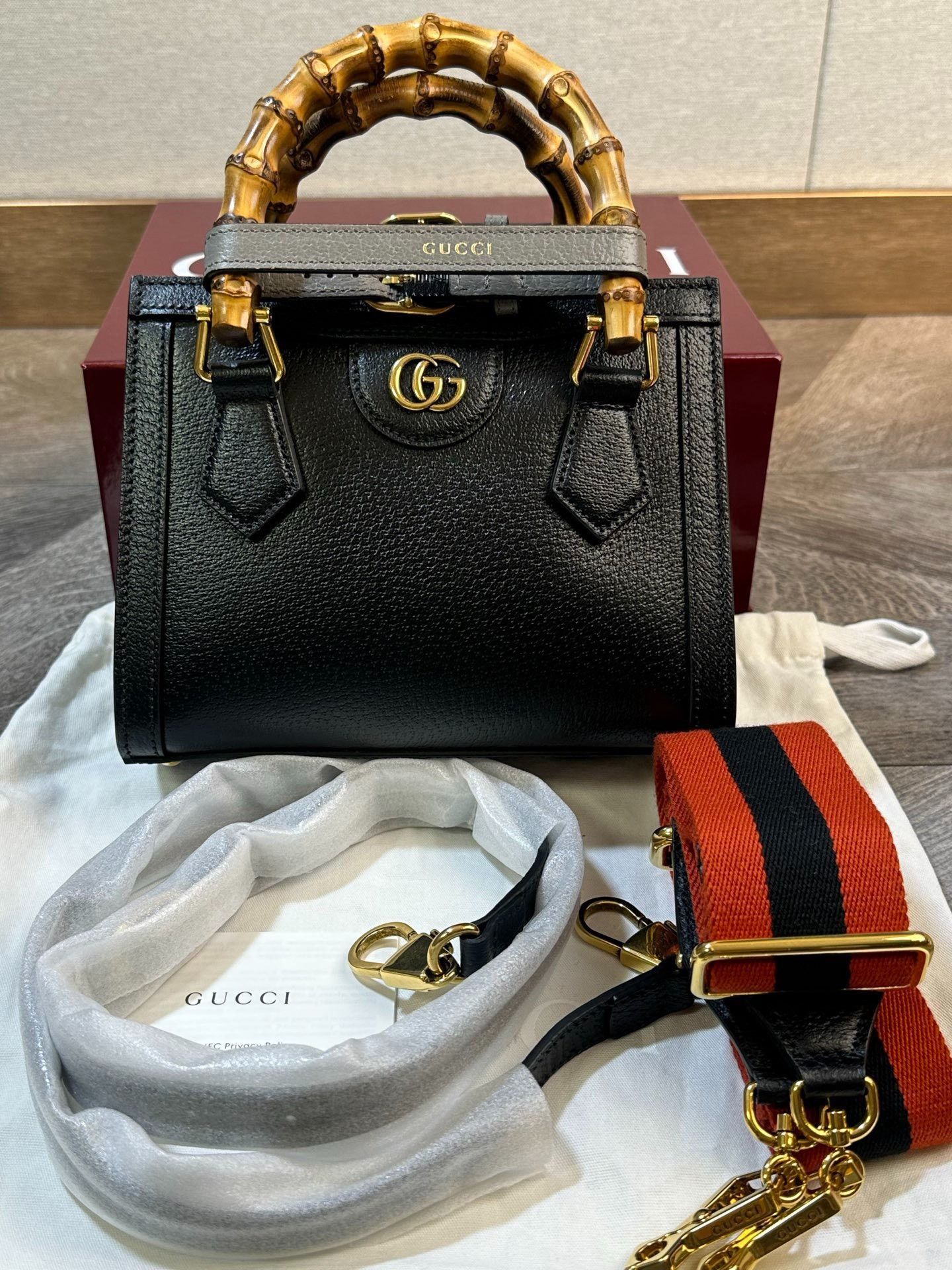 Gucci Gucci Diana Black Leather Bamboo Mini Tote Size ONE SIZE - 5 Thumbnail