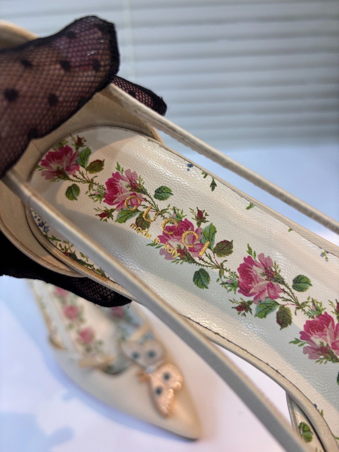 Gucci Gucci Bamboo Heel Tortoiseshell Bow Floral Size US 5 / IT 35 - 5 Thumbnail