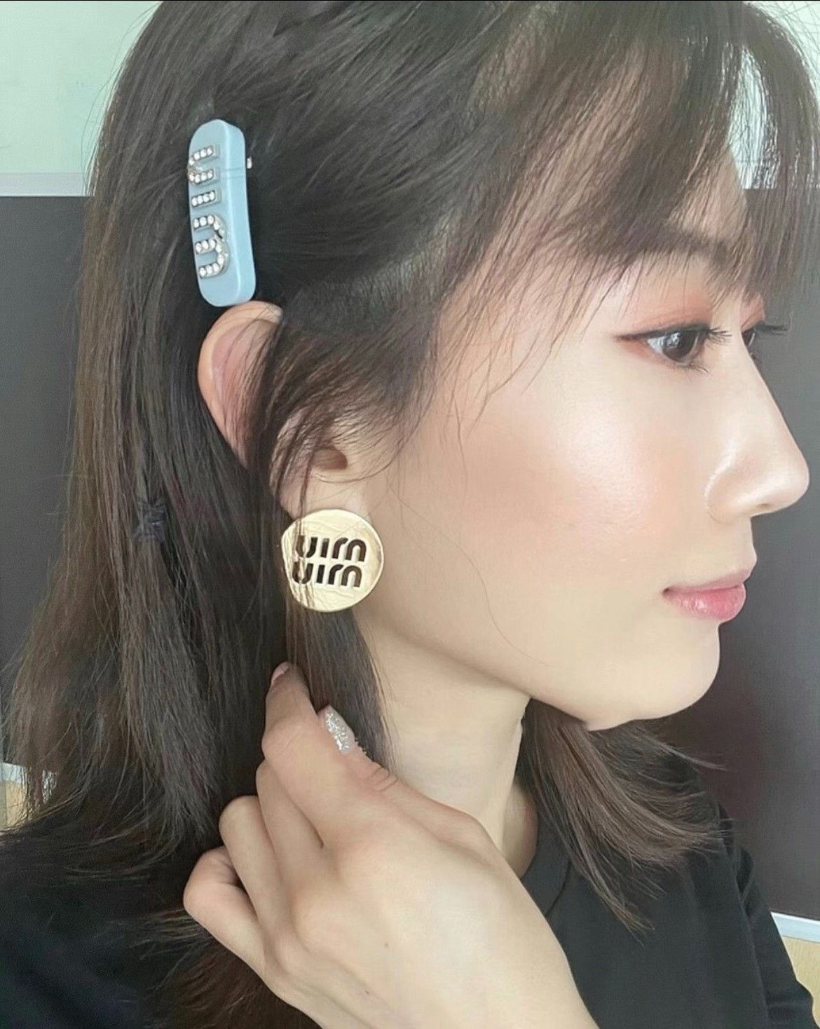 Miu Miu Miu Miu Circular Hollow Logo Earrings Size ONE SIZE - 3 Thumbnail