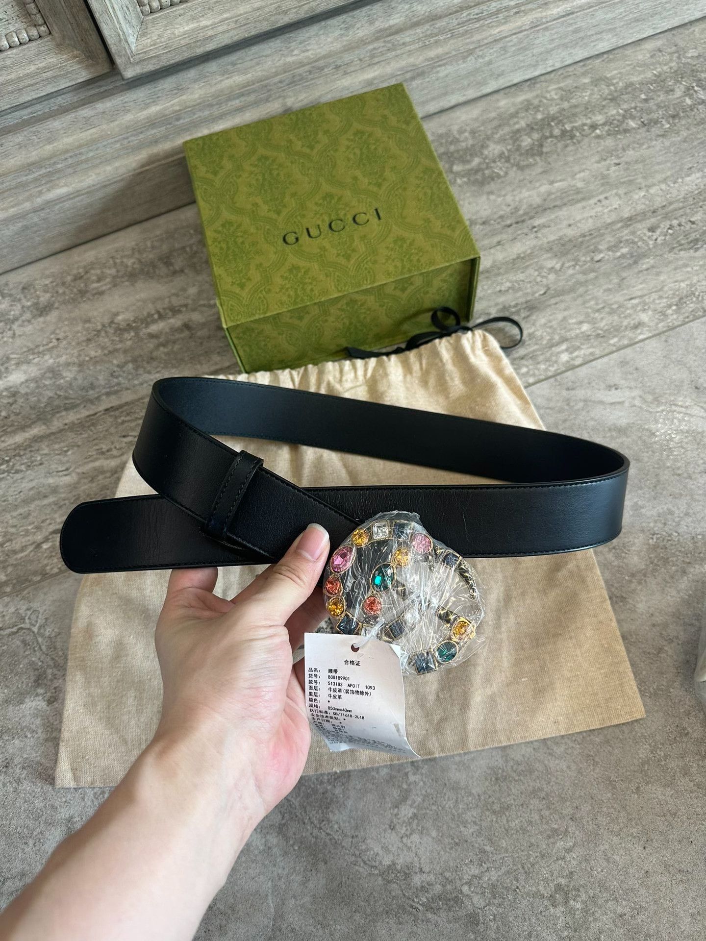 Gucci Gucci Rainbow Rhinestone Women's Belt Size ONE SIZE - 7 Thumbnail