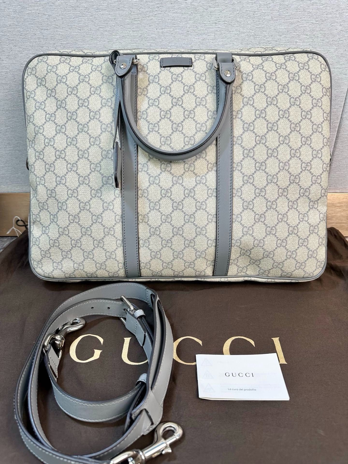 Gucci Gucci Gray GG Monogram Classic Briefcase Size ONE SIZE - 4 Thumbnail