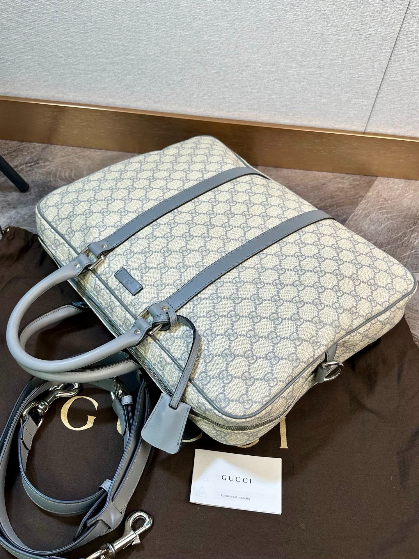 Gucci Gucci Gray GG Monogram Classic Briefcase Size ONE SIZE - 6 Thumbnail