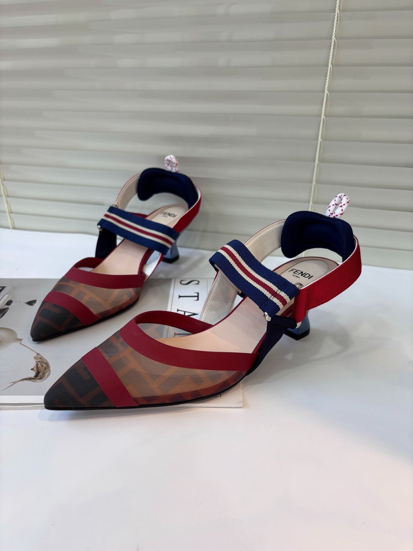 Fendi Fendi Red-Brown Double F Logo Heels Size US 5 / IT 35 - 3 Thumbnail