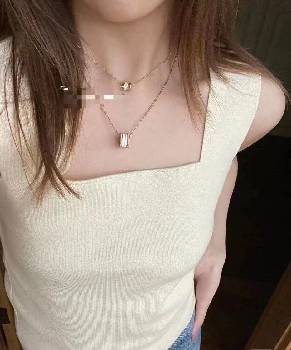 Bvlgari Bvlgari B.zero1 White Ceramic Diamond Necklace Size ONE SIZE - 7 Thumbnail