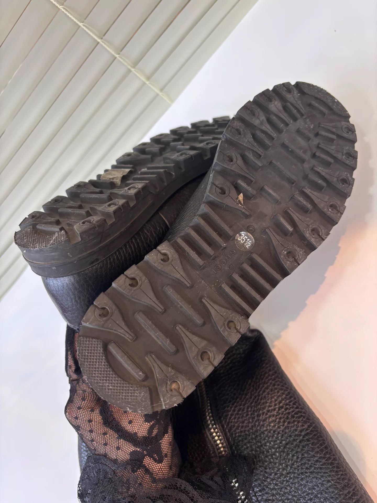 Gucci Gucci Black Leather Long Boots Size US 4.5 / IT 34.5 - 6 Thumbnail