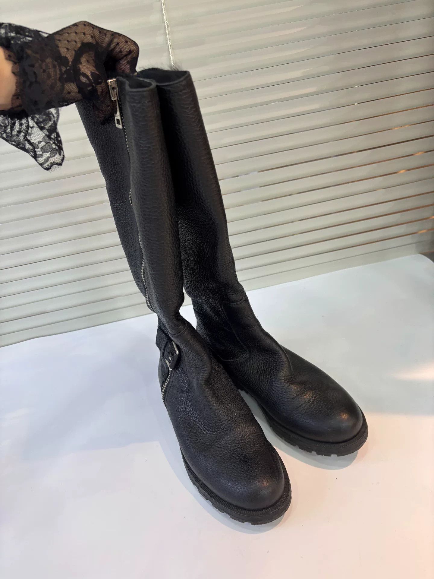 Gucci Gucci Black Leather Long Boots Size US 4.5 / IT 34.5 - 4 Thumbnail