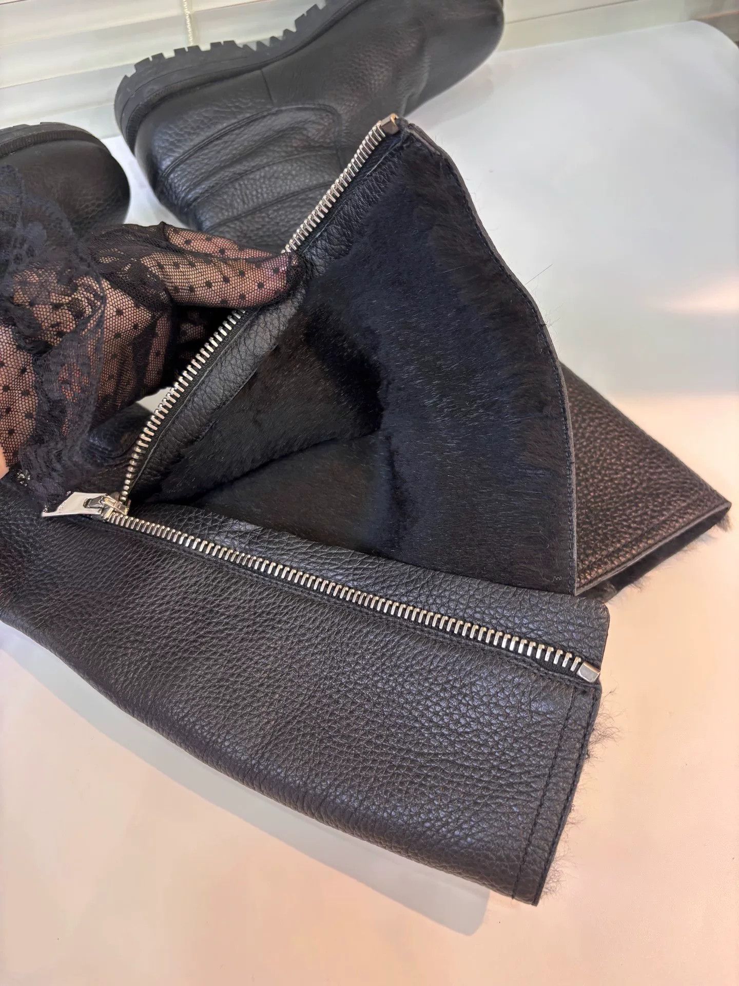 Gucci Gucci Black Leather Long Boots Size US 4.5 / IT 34.5 - 9 Thumbnail