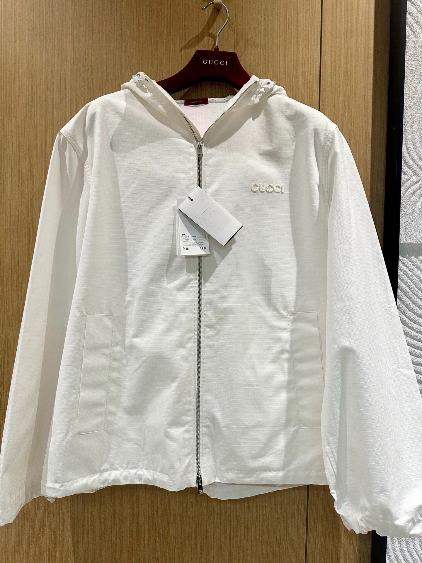 Gucci Gucci White Hooded Zip Jacket Size US L / EU 52-54 / 3 - 5 Thumbnail