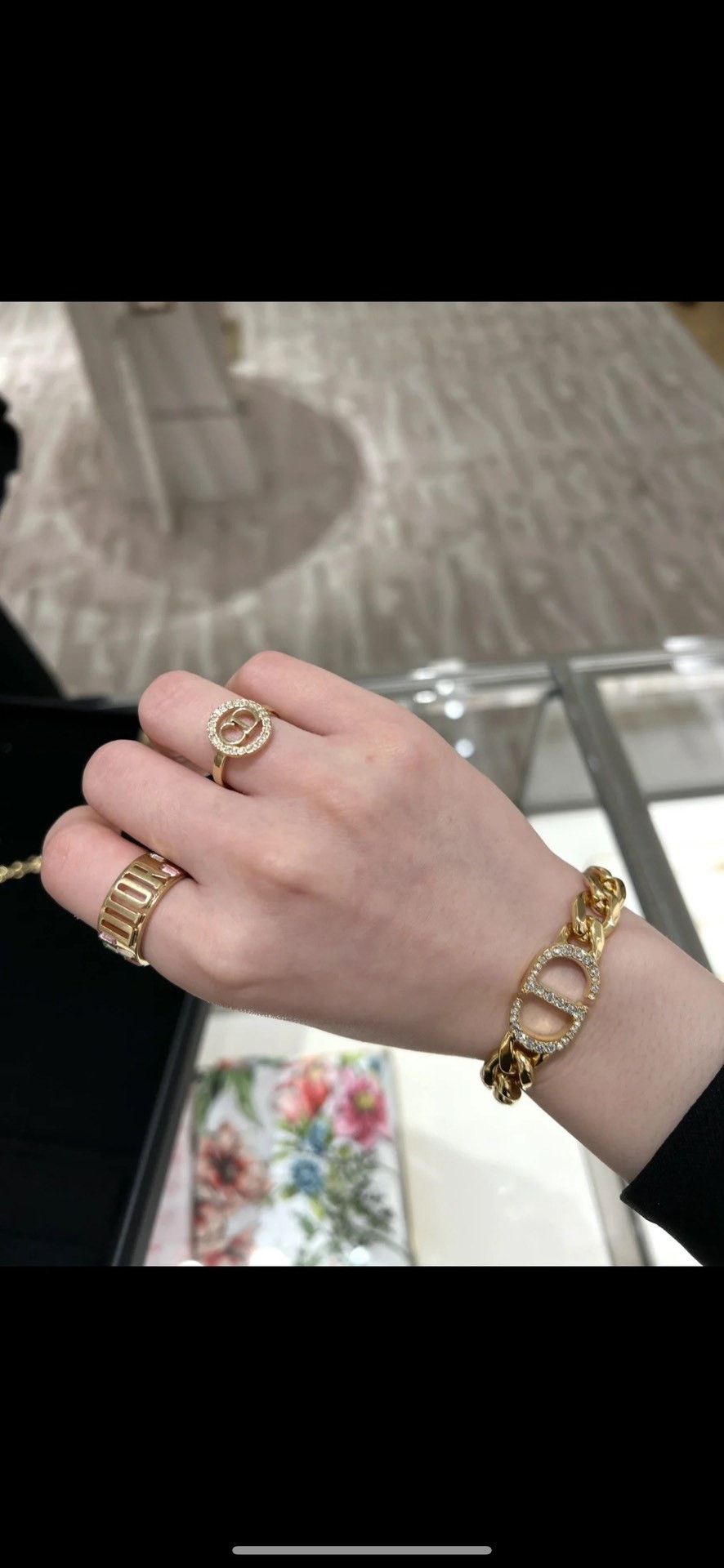 Dior Dior Logo Colored Diamond Women's Ring Size ONE SIZE - 5 Thumbnail