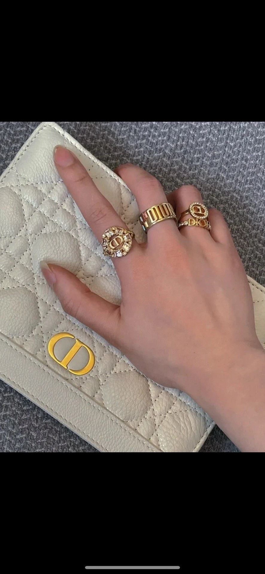 Dior Dior Logo Colored Diamond Women's Ring Size ONE SIZE - 6 Thumbnail