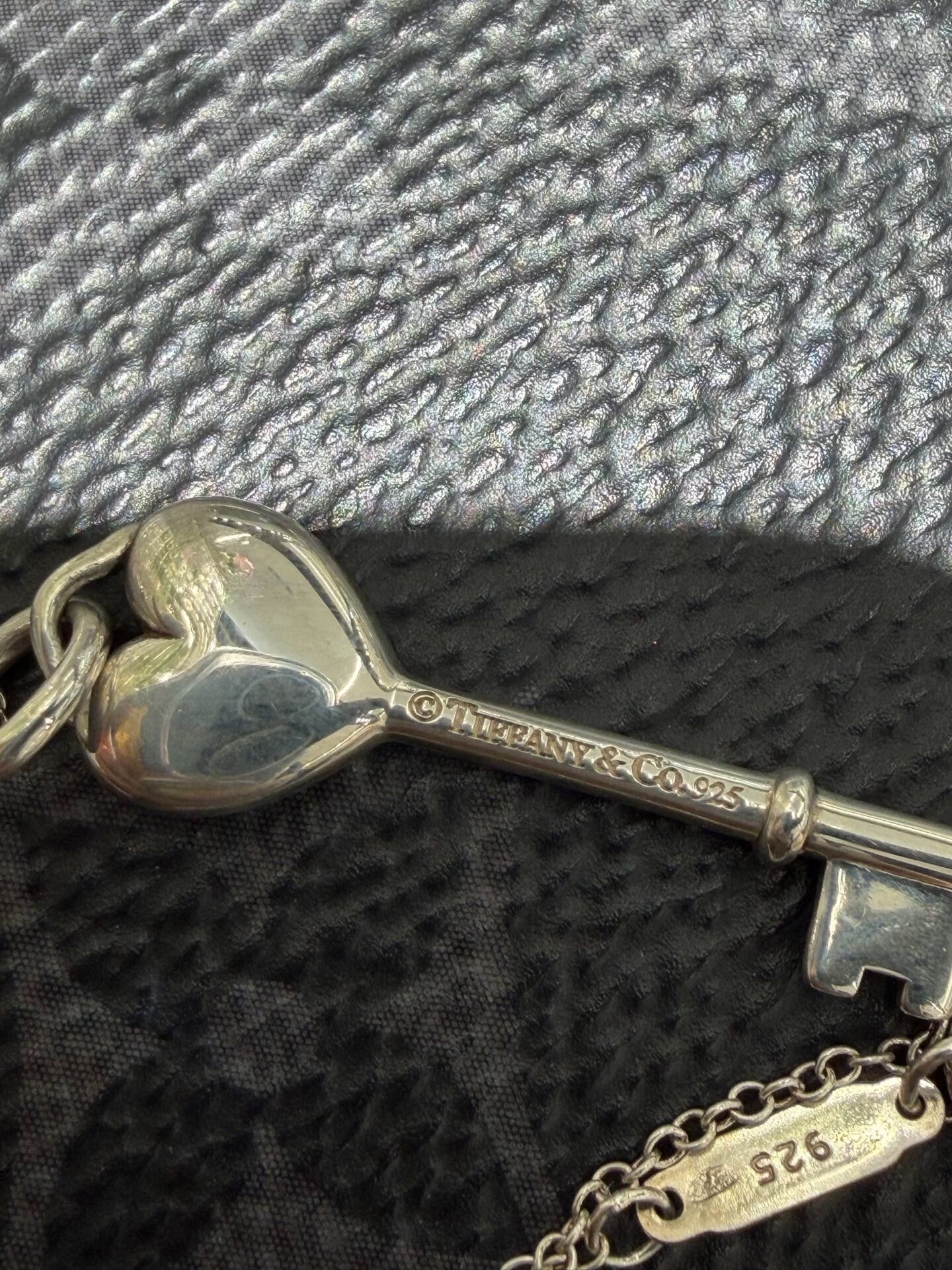 Tiffany & Co. Tiffany 925 Silver Blue Enamel Key Necklace Size ONE SIZE - 3 Thumbnail