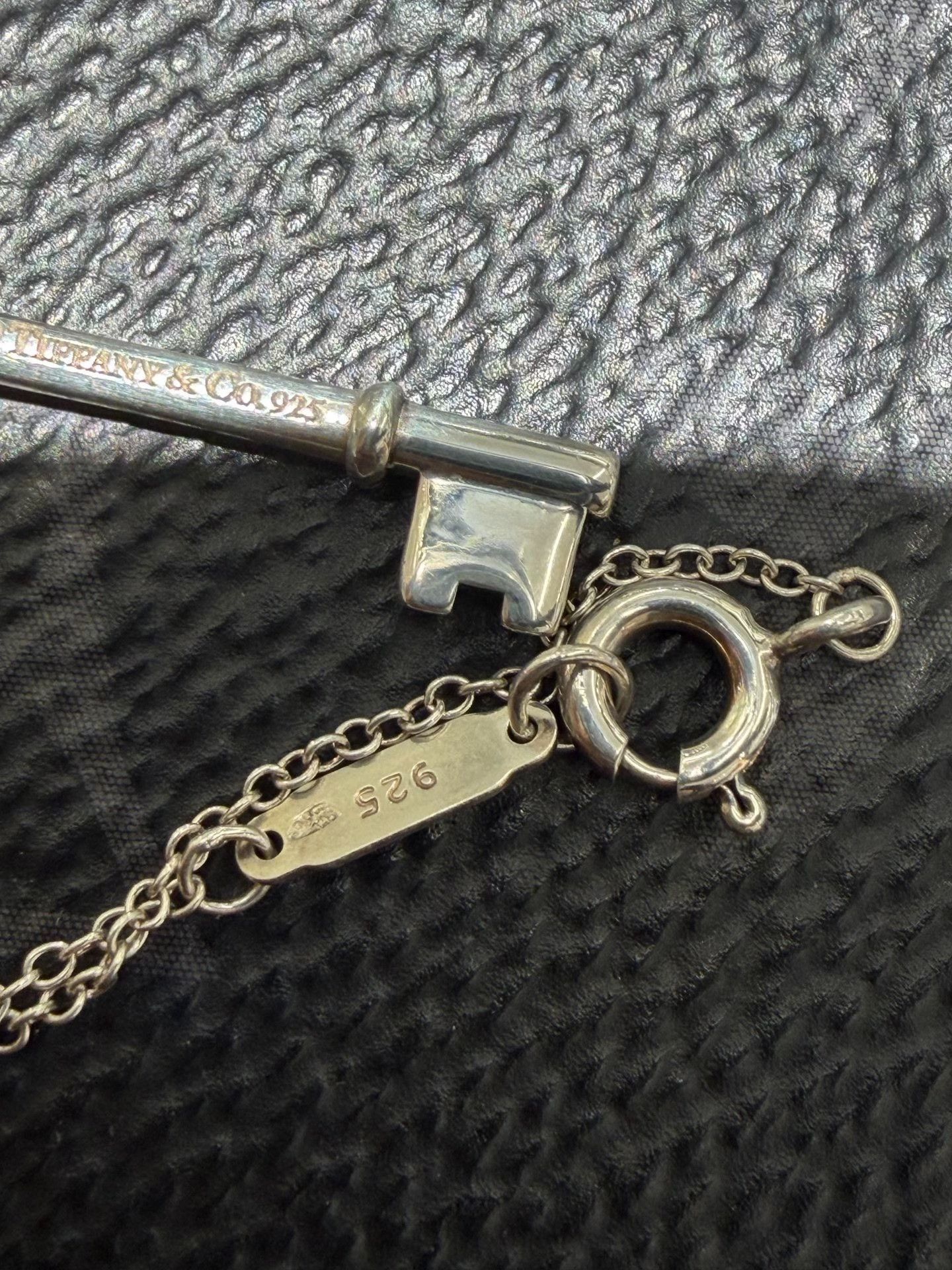 Tiffany & Co. Tiffany 925 Silver Blue Enamel Key Necklace Size ONE SIZE - 6 Thumbnail