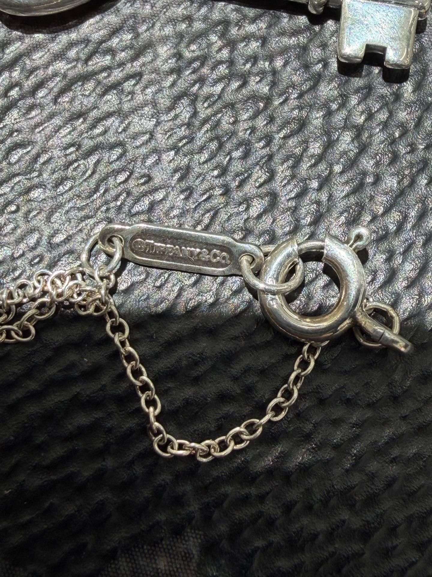 Tiffany & Co. Tiffany 925 Silver Blue Enamel Key Necklace Size ONE SIZE - 7 Thumbnail