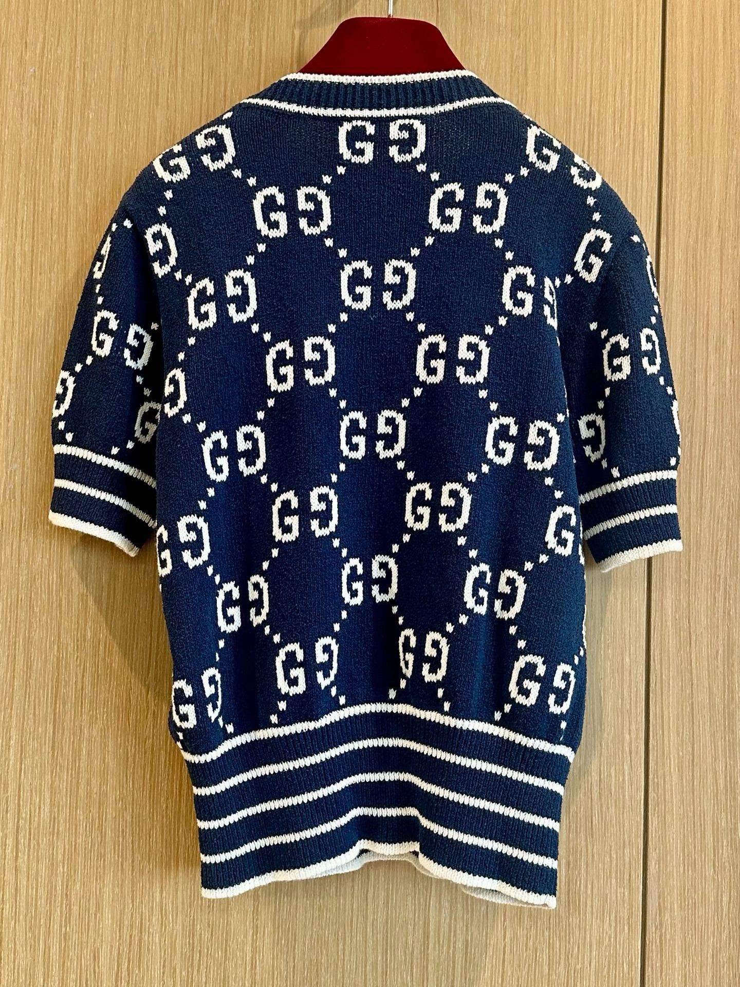 Gucci Gucci Blue Logo Crew Neck Knit Top Size S / US 4 / IT 40 - 2 Thumbnail