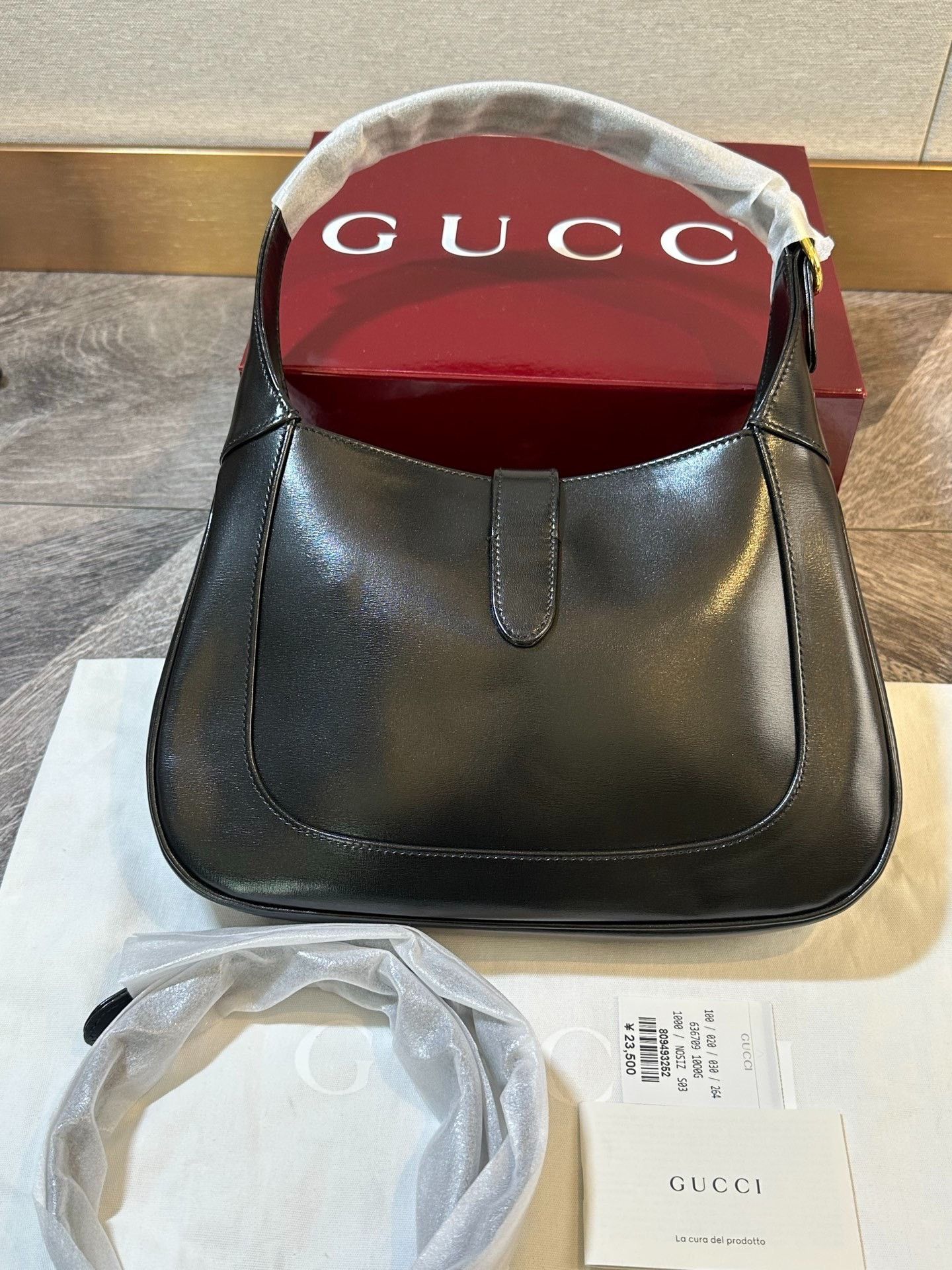 Gucci Gucci Black Gold Leather Jackie 1961 Size ONE SIZE - 2 Thumbnail