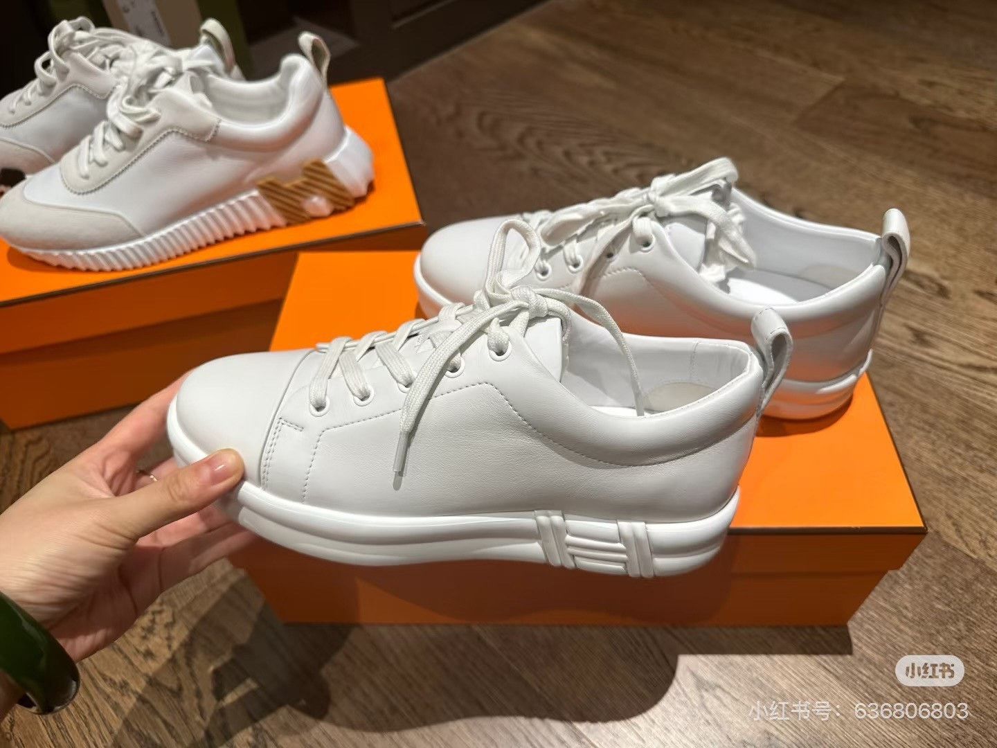 Hermes Hermes Happy Round-Toe White Sneakers Size US 6 / IT 36 - 9 Thumbnail
