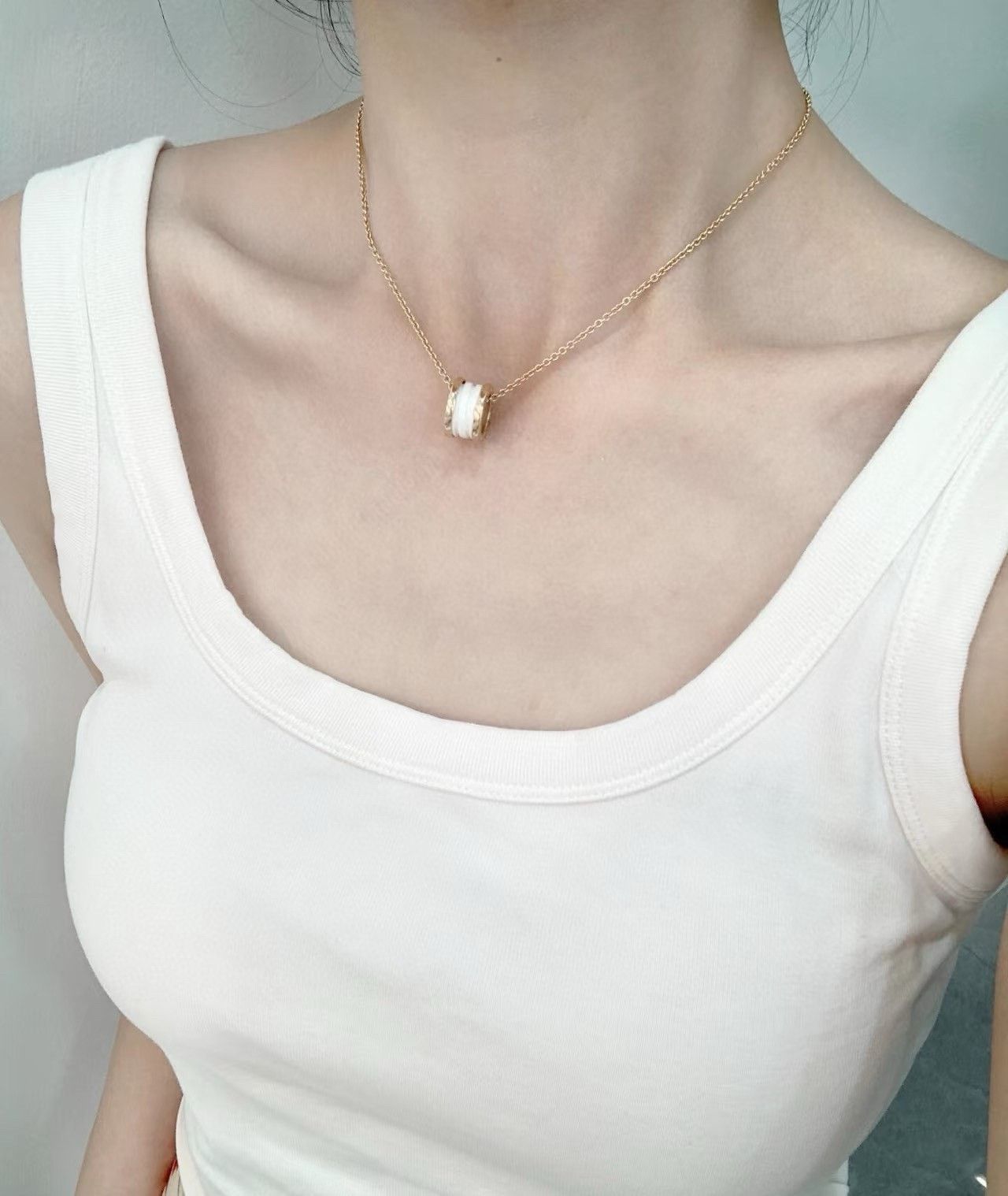 Bvlgari Bvlgari Rose Gold Ceramic Spring Necklace Size ONE SIZE - 5 Thumbnail