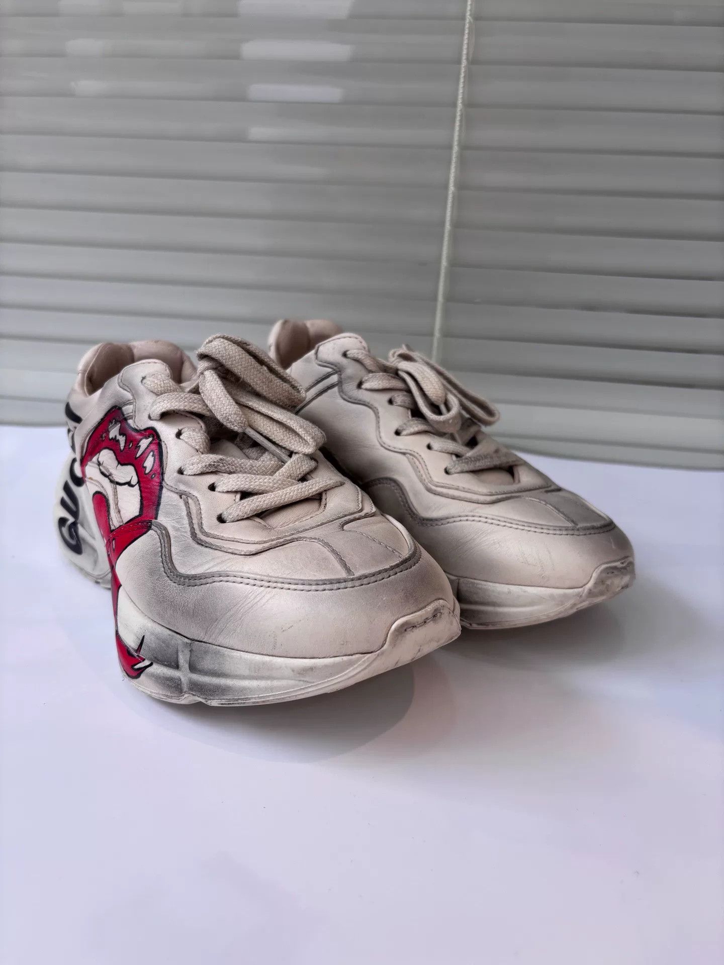 Gucci Gucci Lips Print Distressed Dad Shoes Size US 5.5 / IT 35.5 - 5 Thumbnail