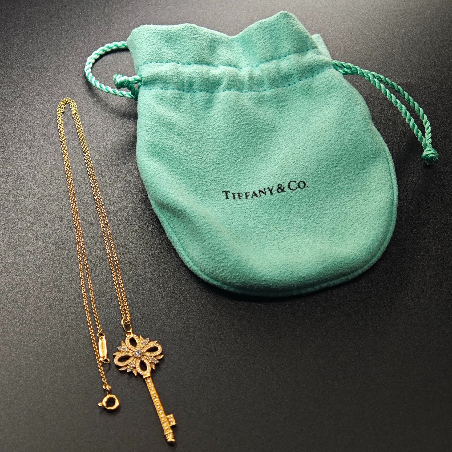Tiffany & Co. Tiffany Victoria 18K Rose Gold Diamond Key Necklace Size ONE SIZE - 5 Thumbnail