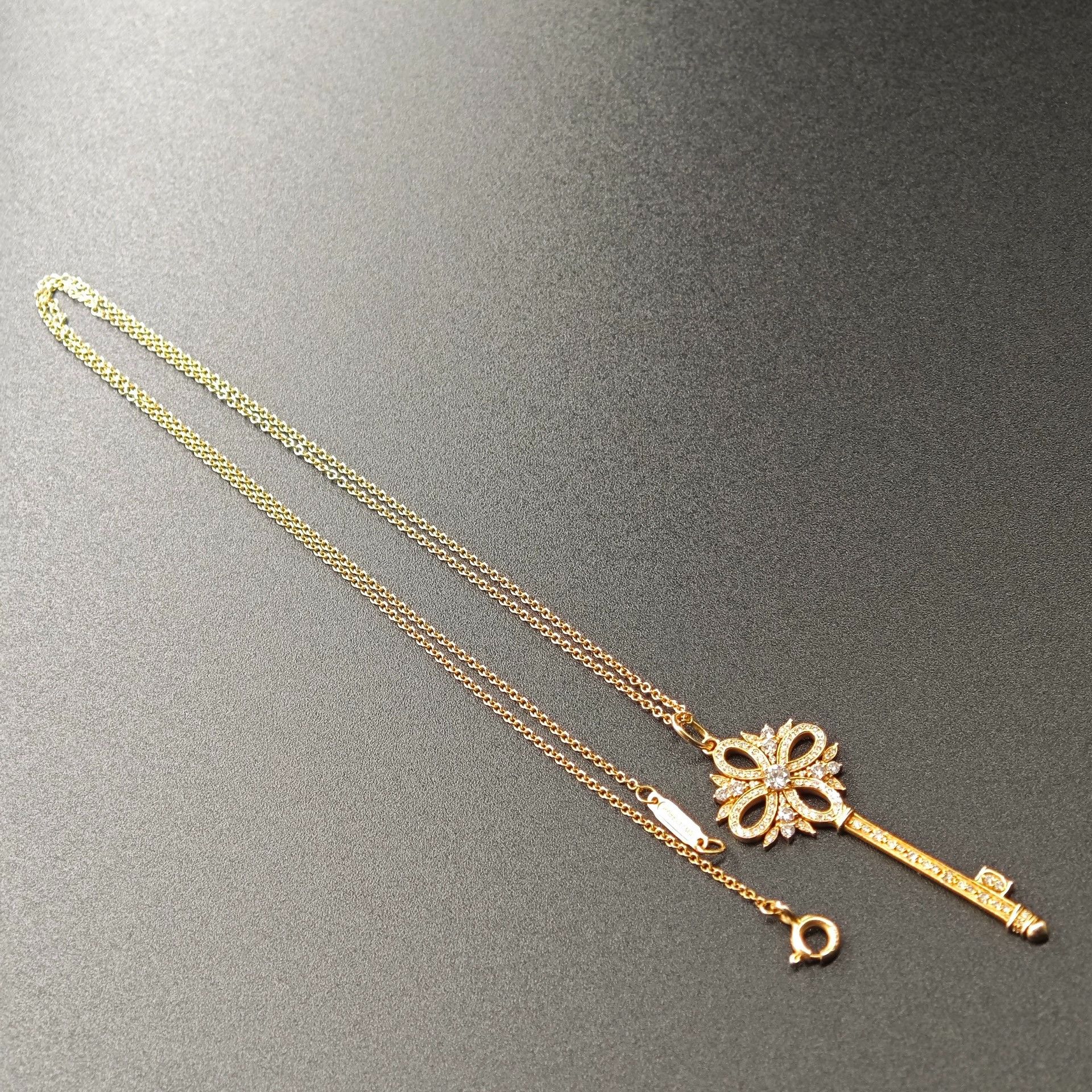Tiffany & Co. Tiffany Victoria 18K Rose Gold Diamond Key Necklace Size ONE SIZE - 2 Thumbnail