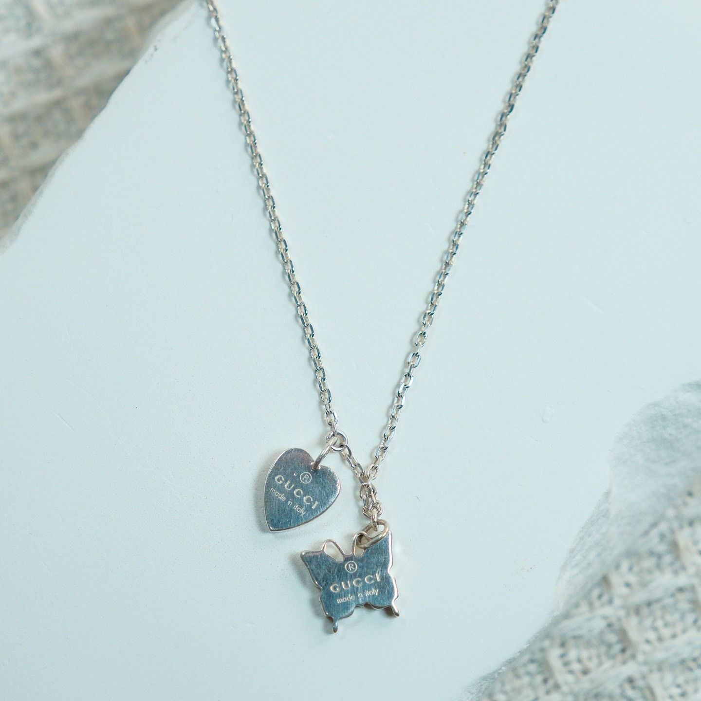 Gucci Gucci Vintage Butterfly Heart Necklace Size ONE SIZE - 2 Thumbnail