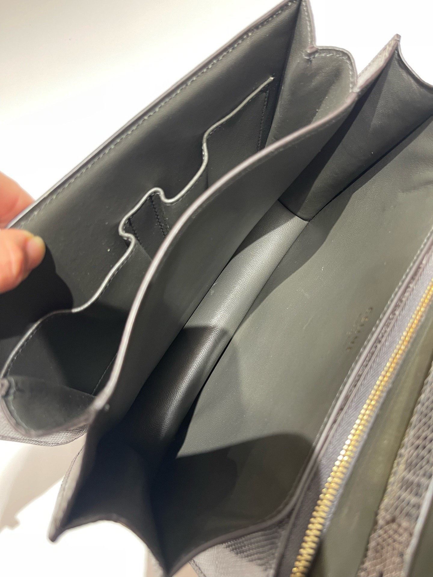 Celine Celine Box Medium Lizard Skin Gray Size ONE SIZE - 7 Thumbnail