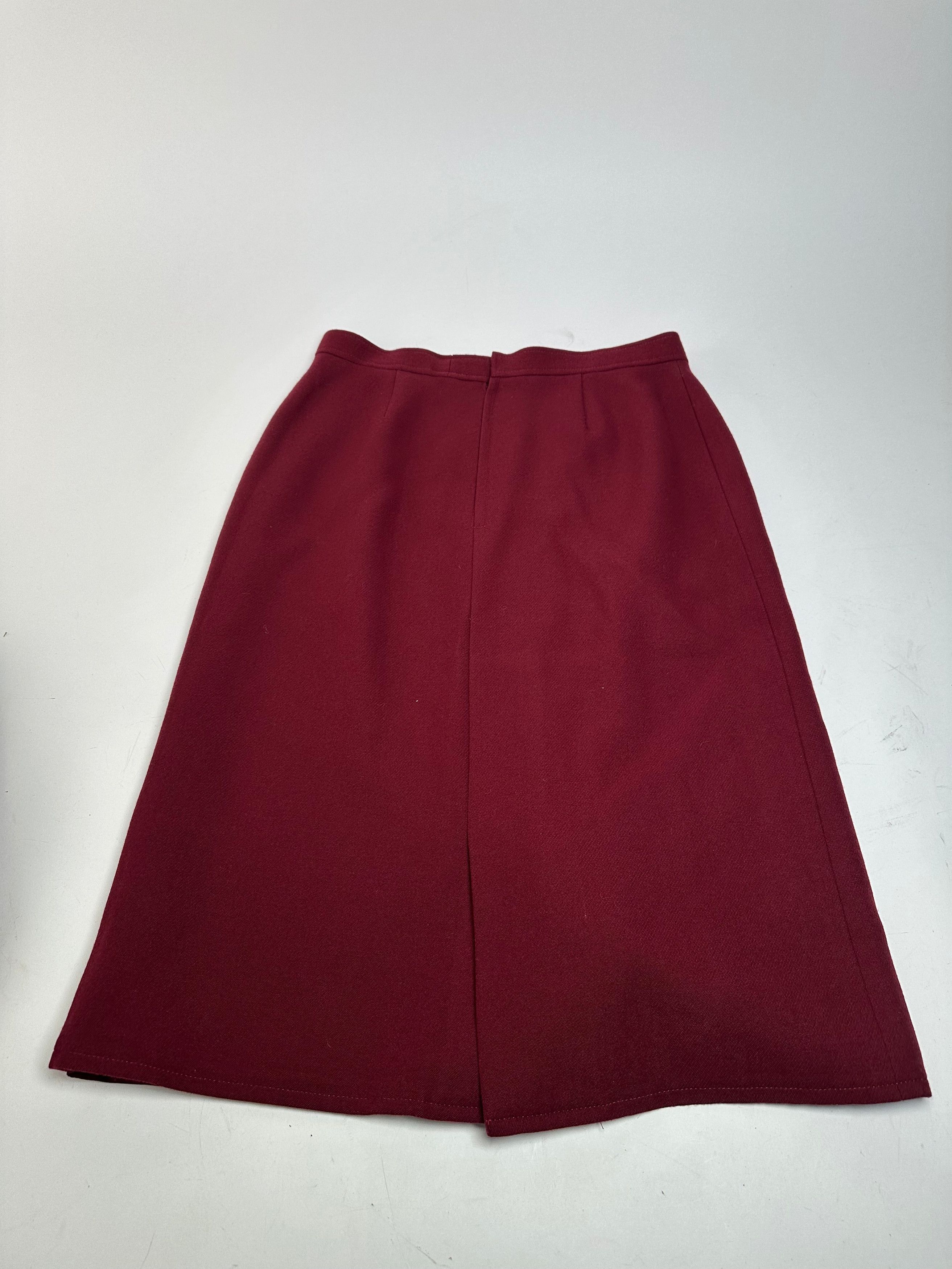 Chloe Vintage Wool Skirt Burgundy FR42 Size 27" / US 4 / IT 40 - 9 Thumbnail