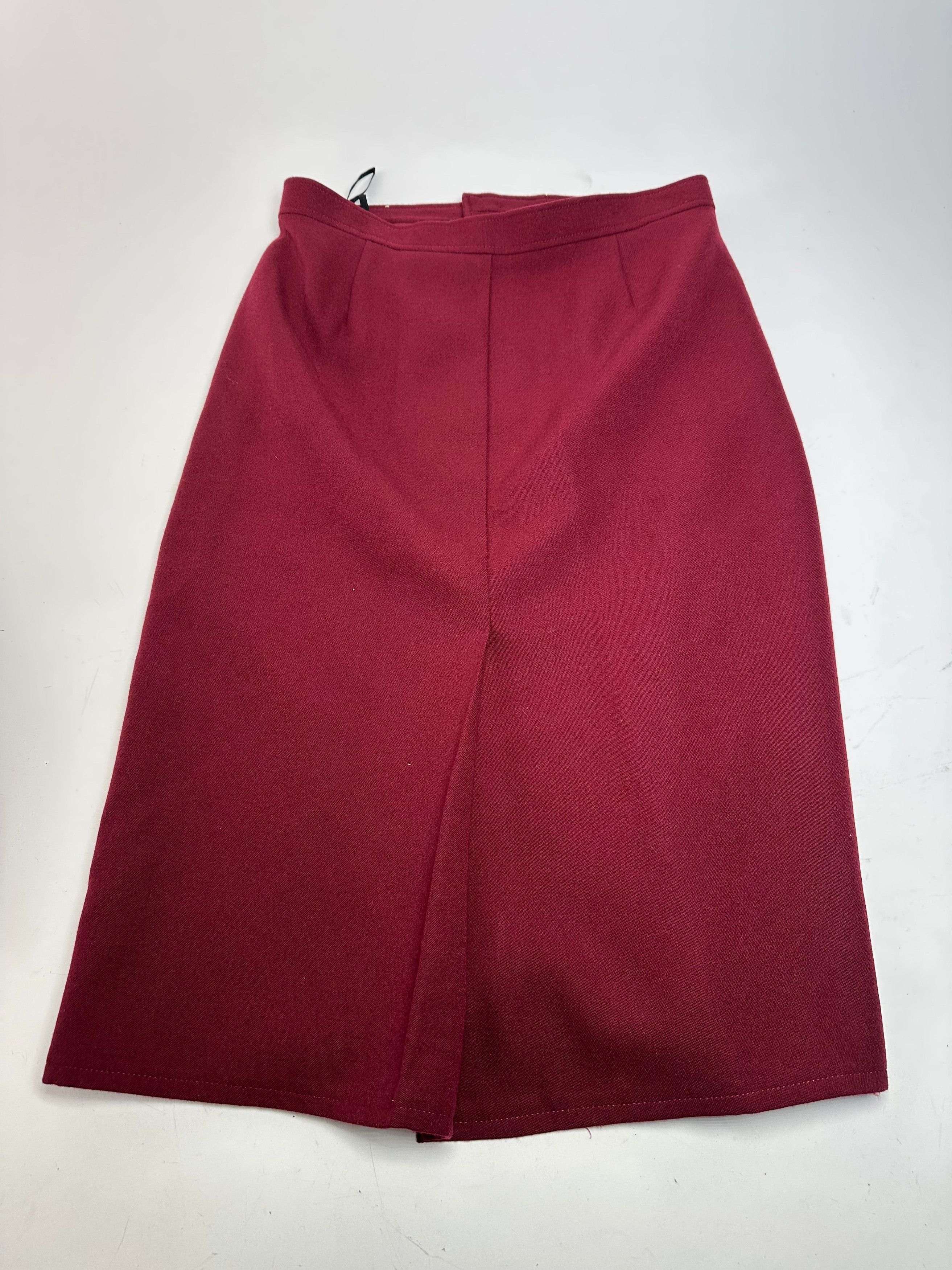 Chloe Vintage Wool Skirt Burgundy FR42 Size 27" / US 4 / IT 40 - 4 Thumbnail