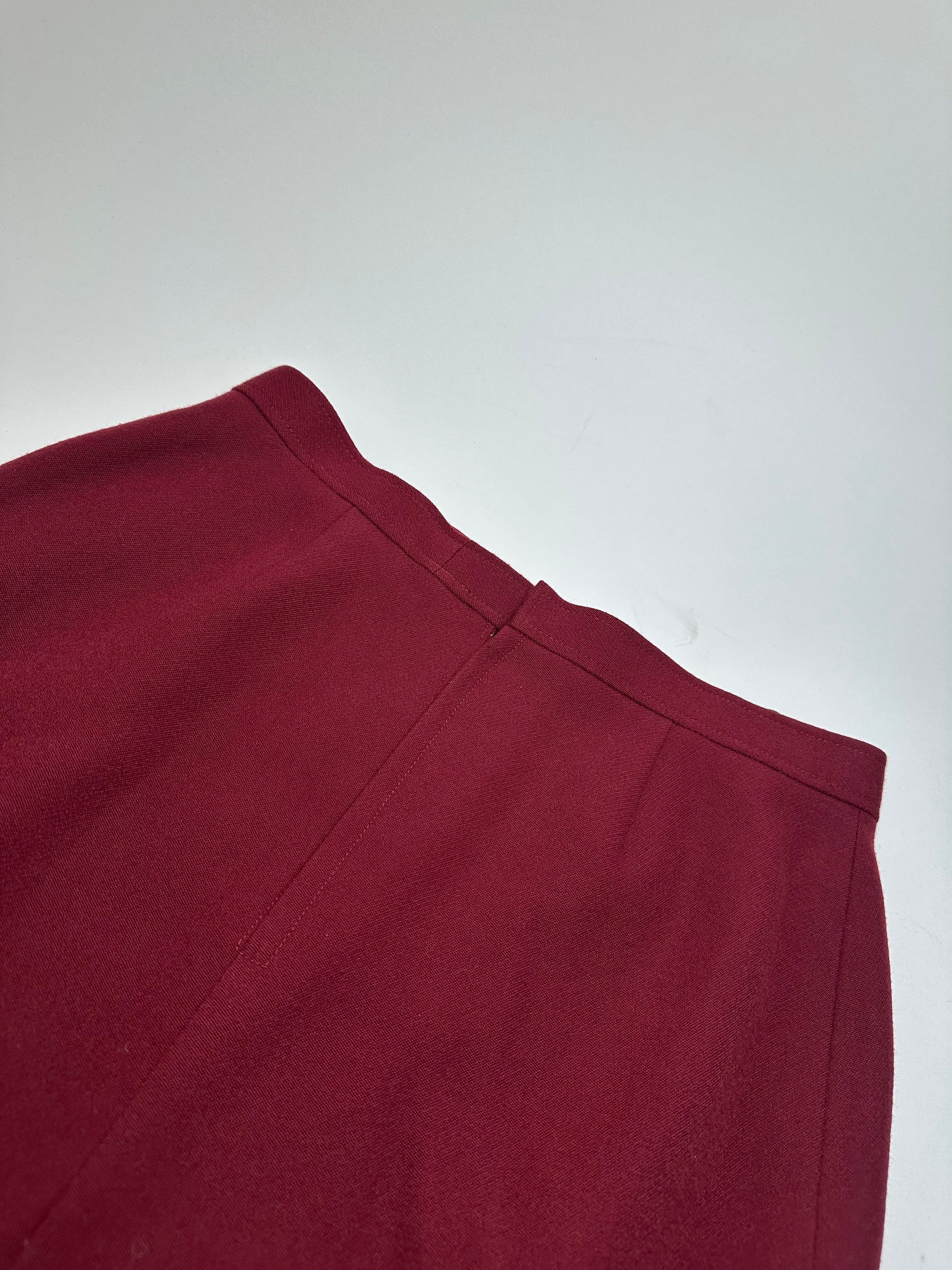 Chloe Vintage Wool Skirt Burgundy FR42 Size 27" / US 4 / IT 40 - 10 Thumbnail