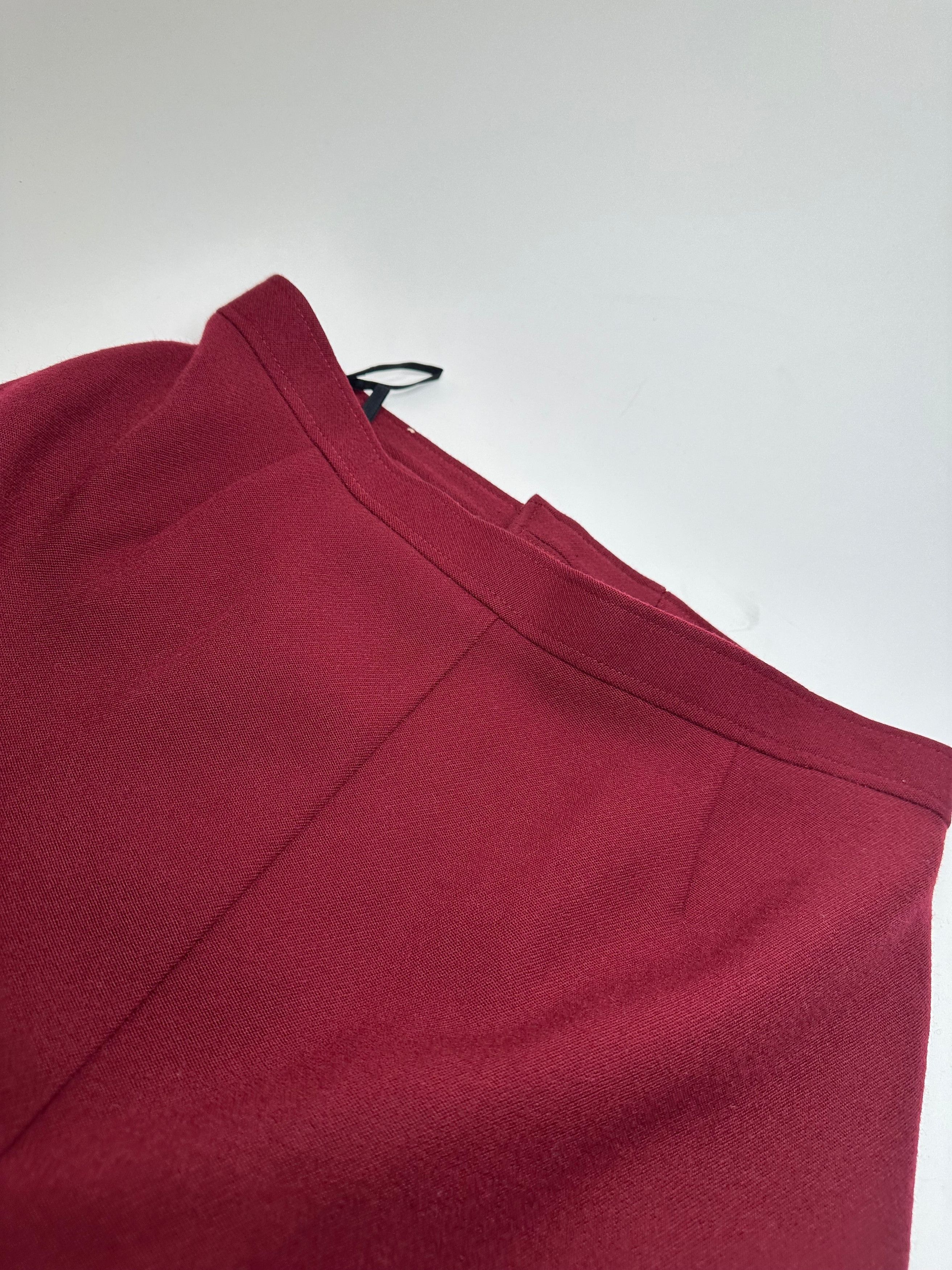Chloe Vintage Wool Skirt Burgundy FR42 Size 27" / US 4 / IT 40 - 5 Thumbnail