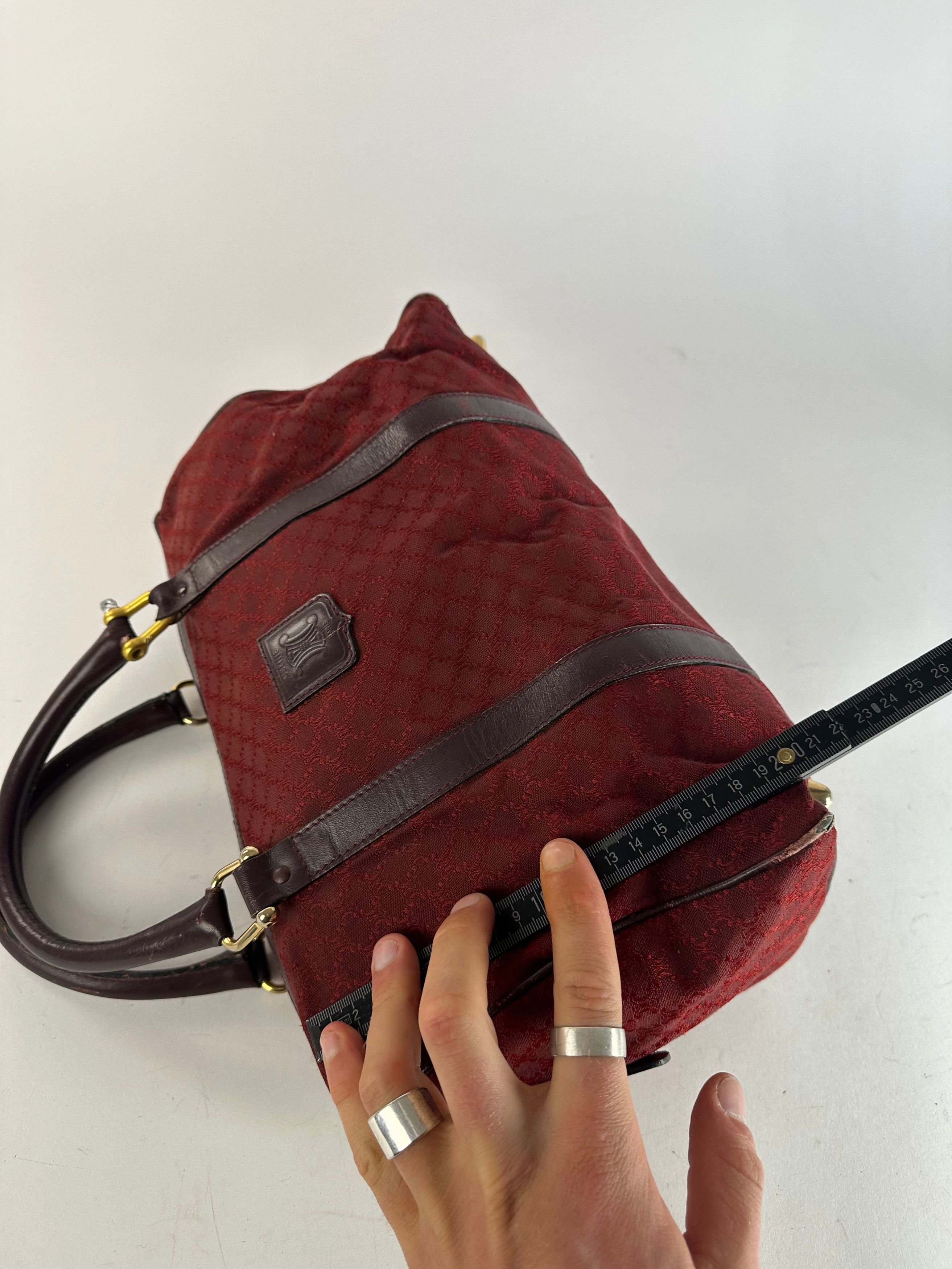 Celine Vintage Paris Triomphe Monogram Boston Bag Purple Size ONE SIZE - 11 Thumbnail