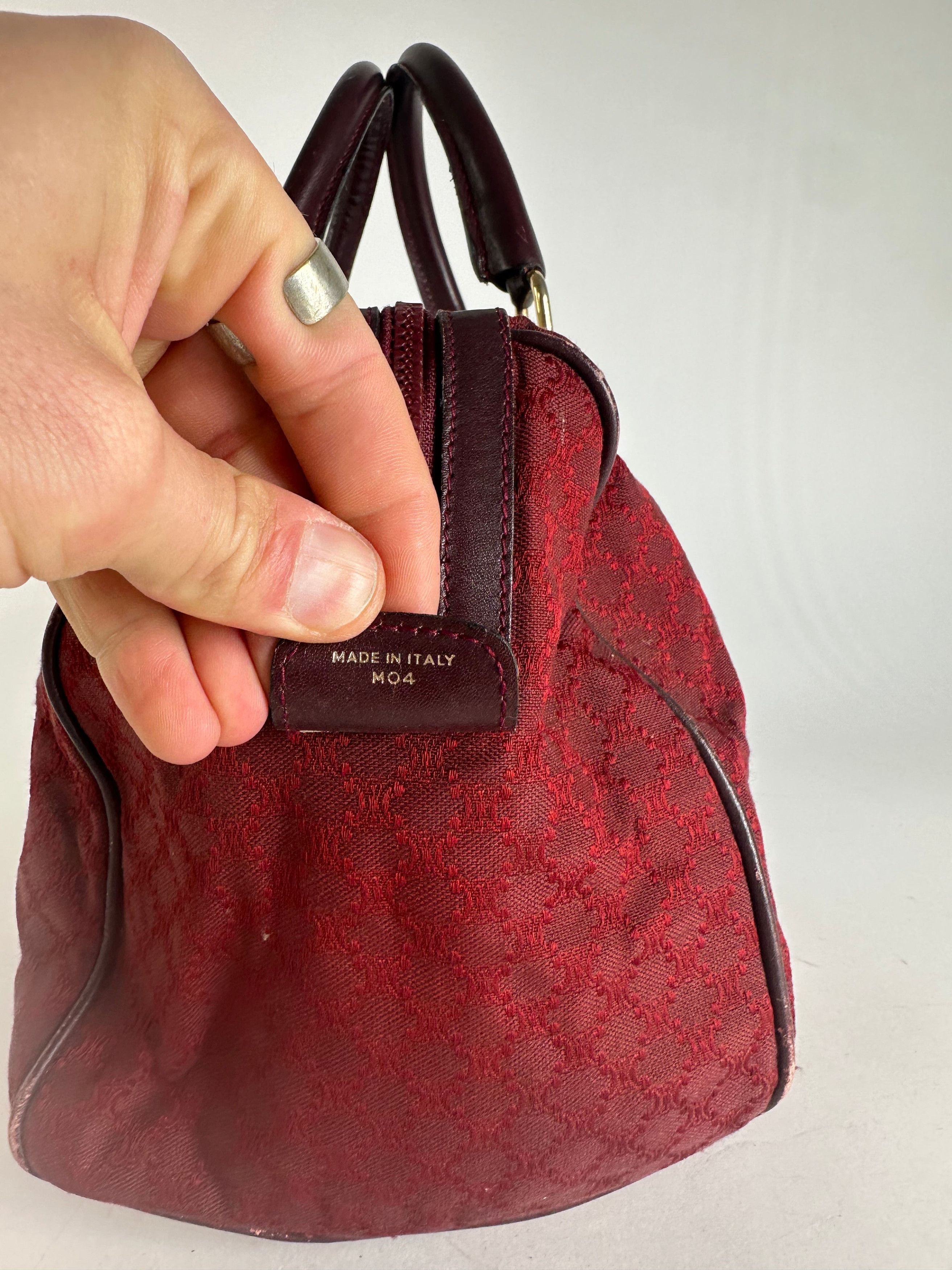 Celine Vintage Paris Triomphe Monogram Boston Bag Purple Size ONE SIZE - 7 Thumbnail