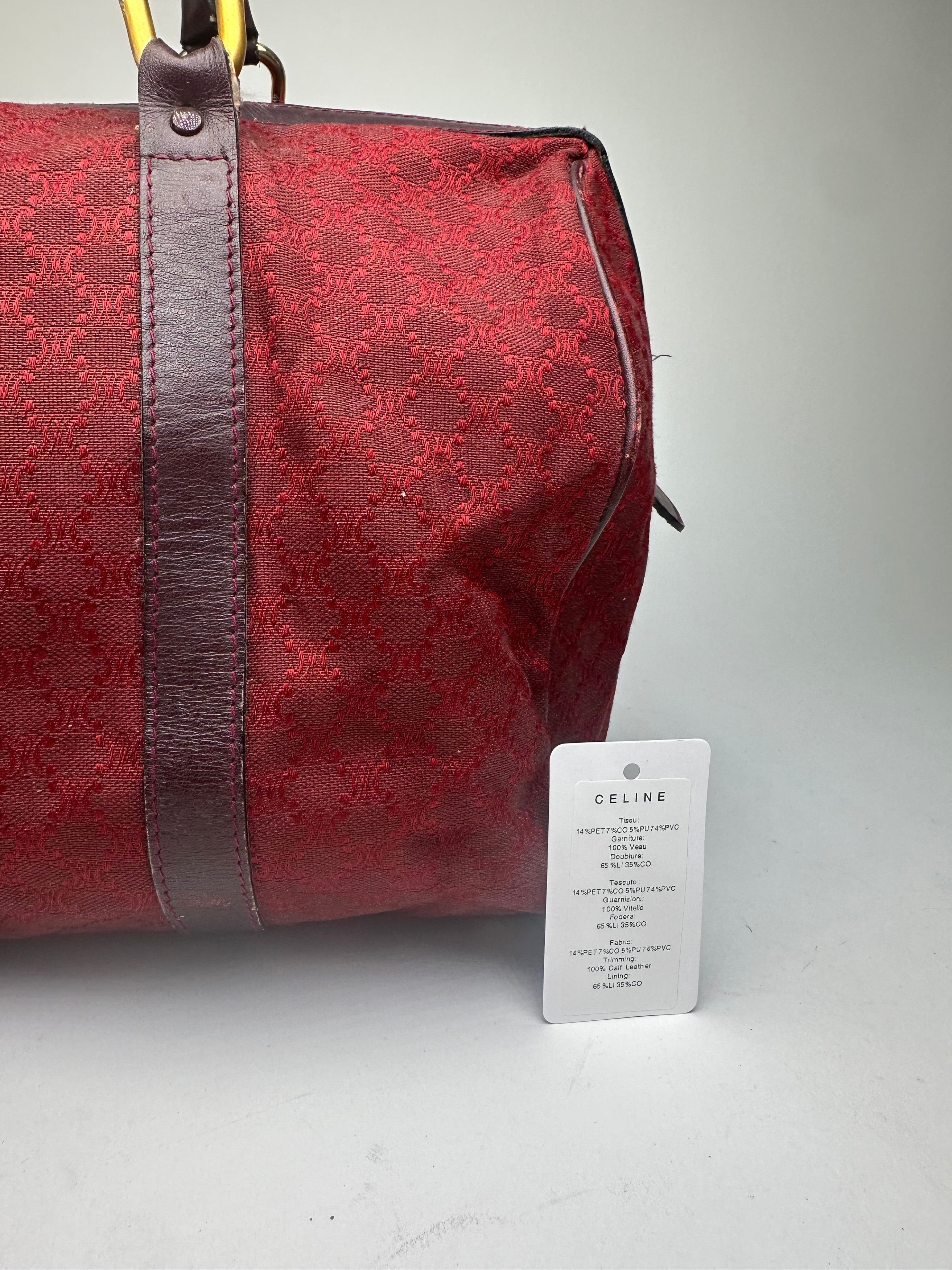 Celine Vintage Paris Triomphe Monogram Boston Bag Purple Size ONE SIZE - 4 Thumbnail