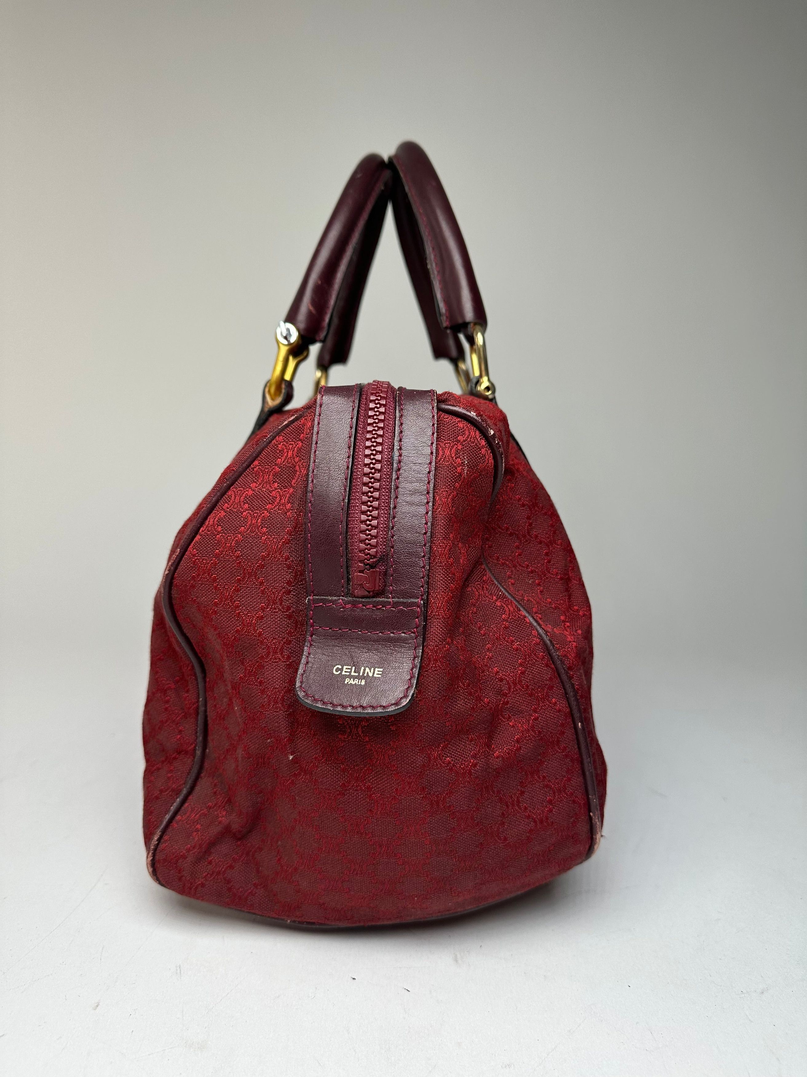 Celine Vintage Paris Triomphe Monogram Boston Bag Purple Size ONE SIZE - 5 Thumbnail