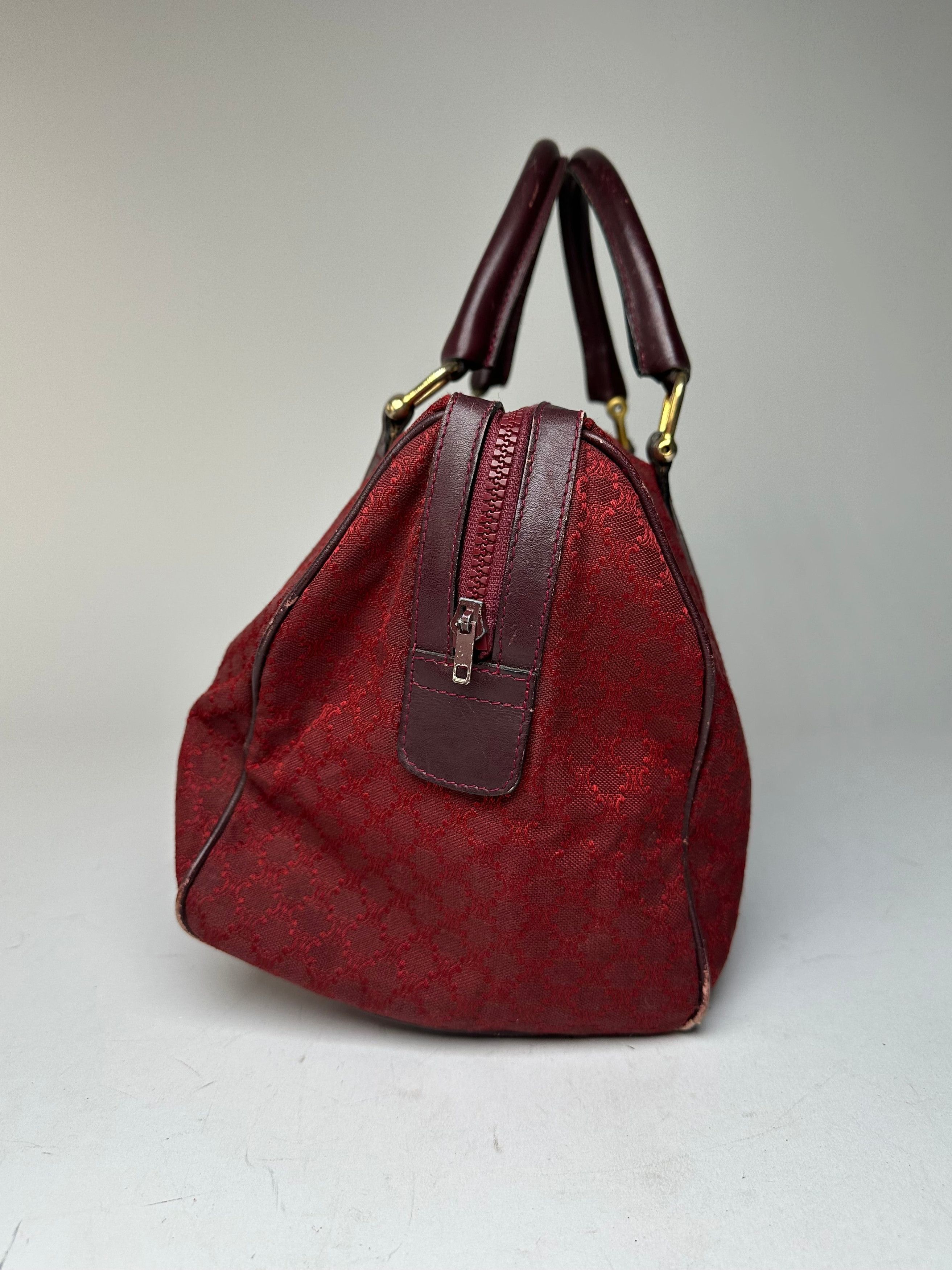 Celine Vintage Paris Triomphe Monogram Boston Bag Purple Size ONE SIZE - 9 Thumbnail