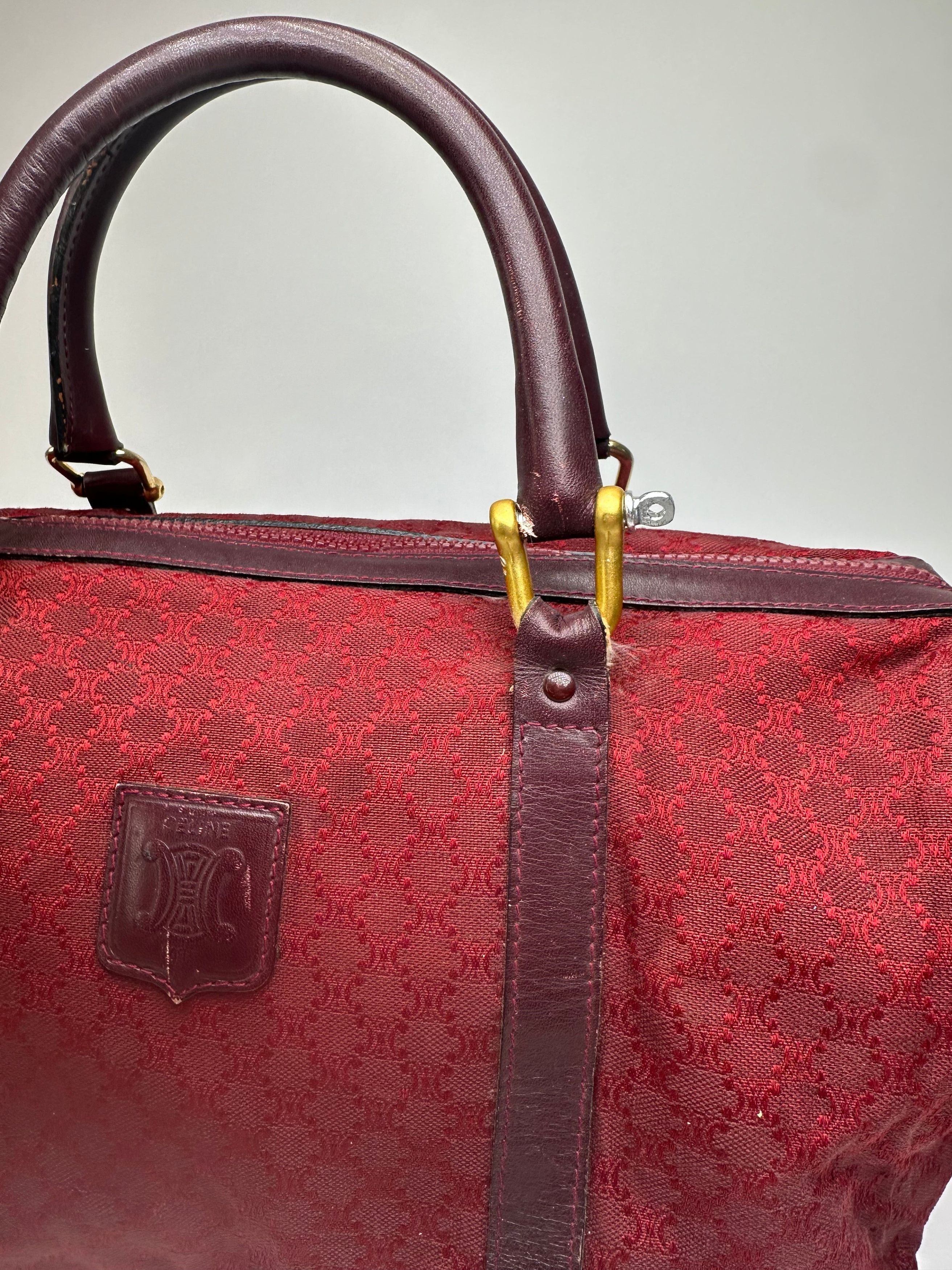 Celine Vintage Paris Triomphe Monogram Boston Bag Purple Size ONE SIZE - 3 Thumbnail