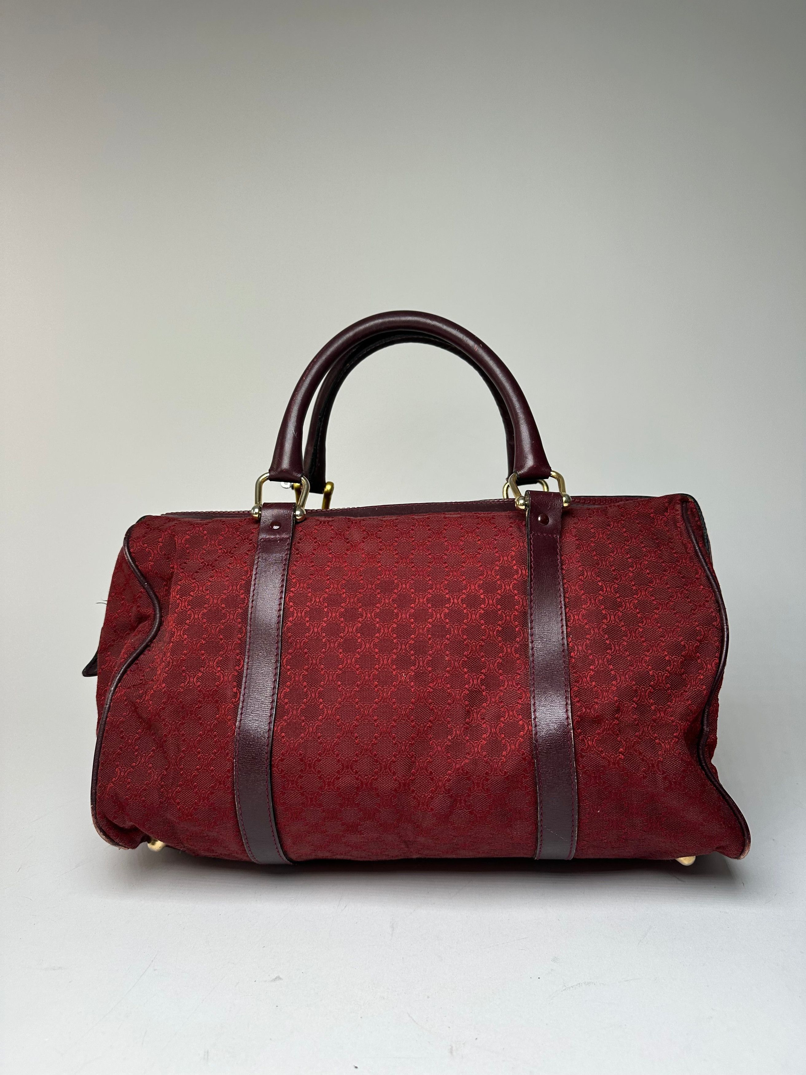 Celine Vintage Paris Triomphe Monogram Boston Bag Purple Size ONE SIZE - 8 Thumbnail