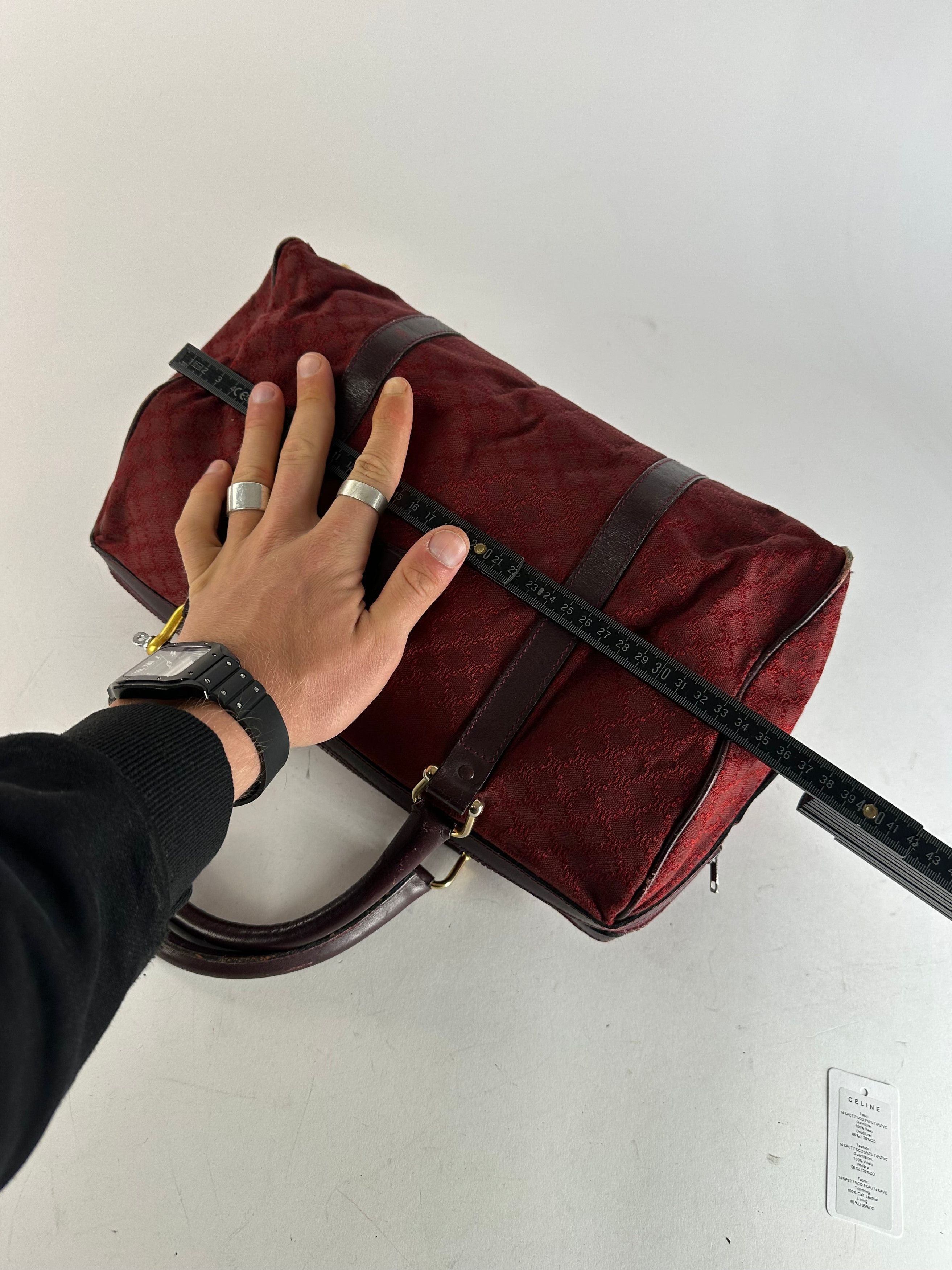 Celine Vintage Paris Triomphe Monogram Boston Bag Purple Size ONE SIZE - 10 Thumbnail