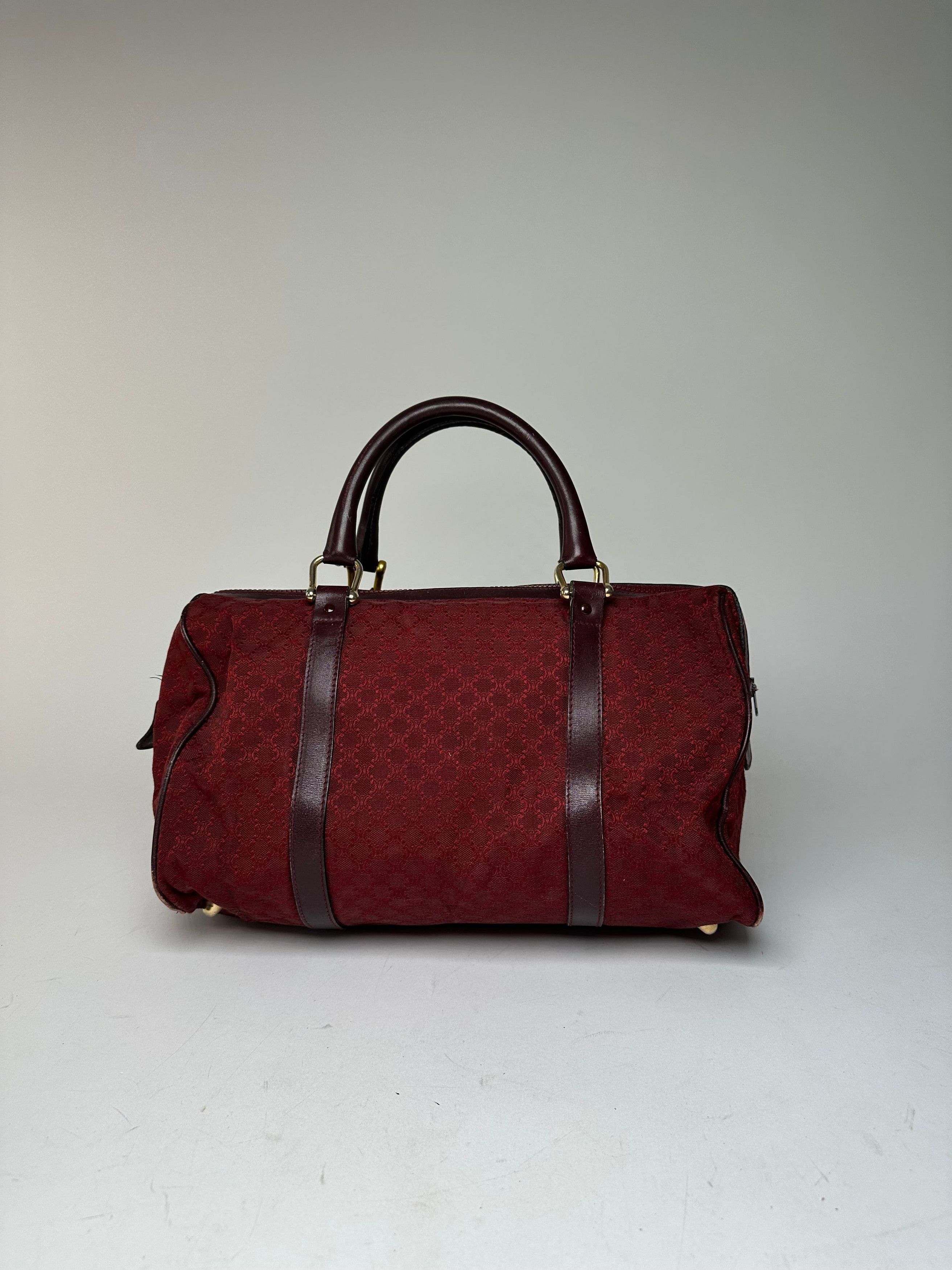 Celine Vintage Paris Triomphe Monogram Boston Bag Purple Size ONE SIZE - 2 Thumbnail